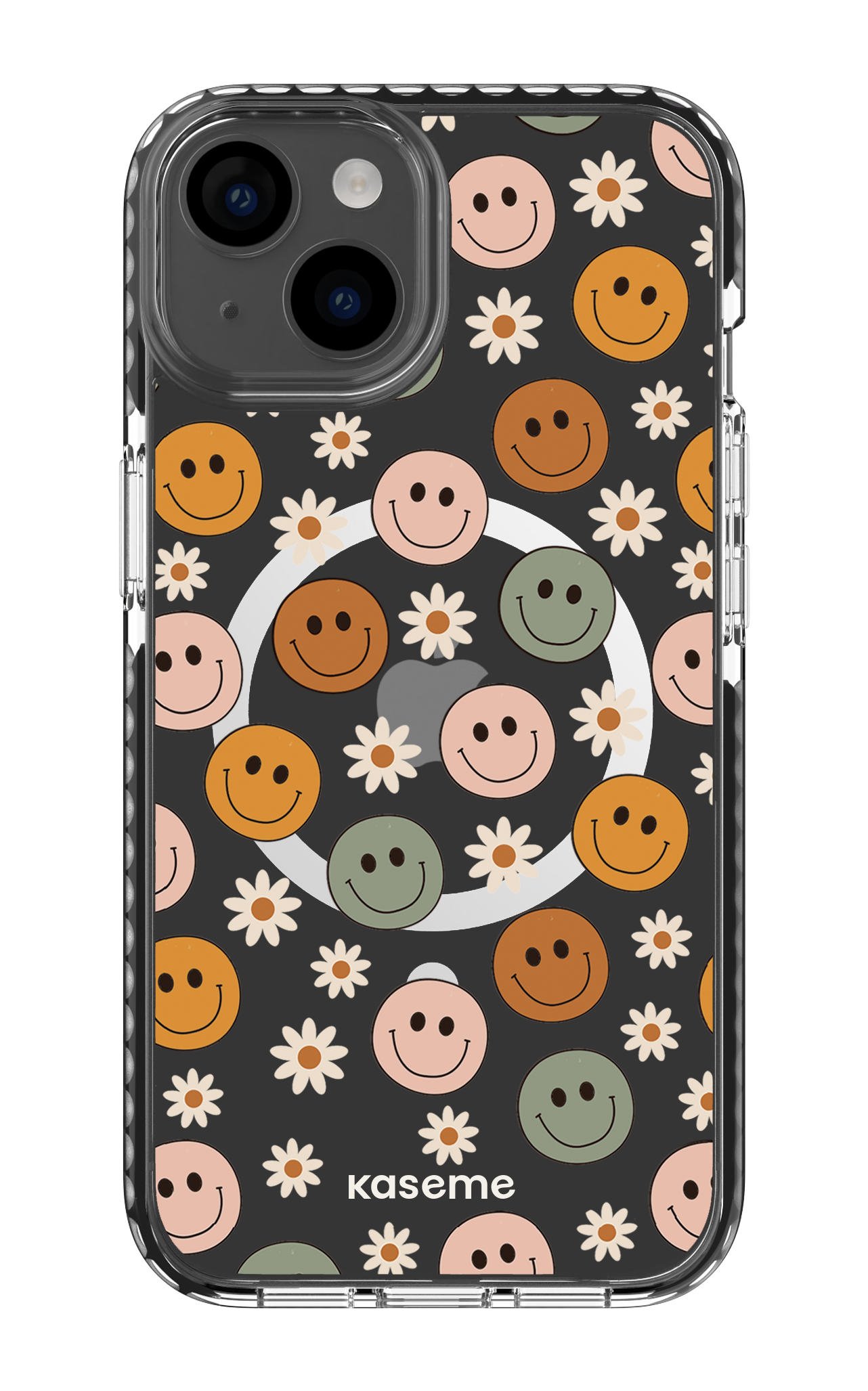 iPhone 14 Clear Case Magsafe - Black Smirk Clear Case -