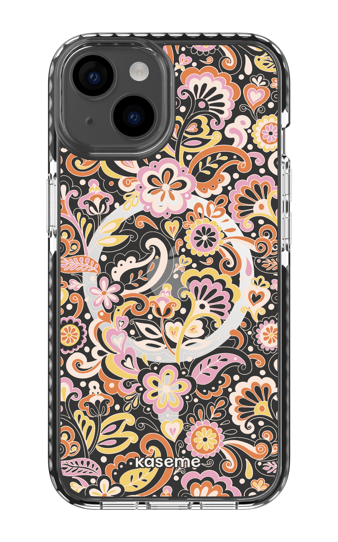 iPhone 14 Clear Case Magsafe - Black Sunbathe Clear Case -