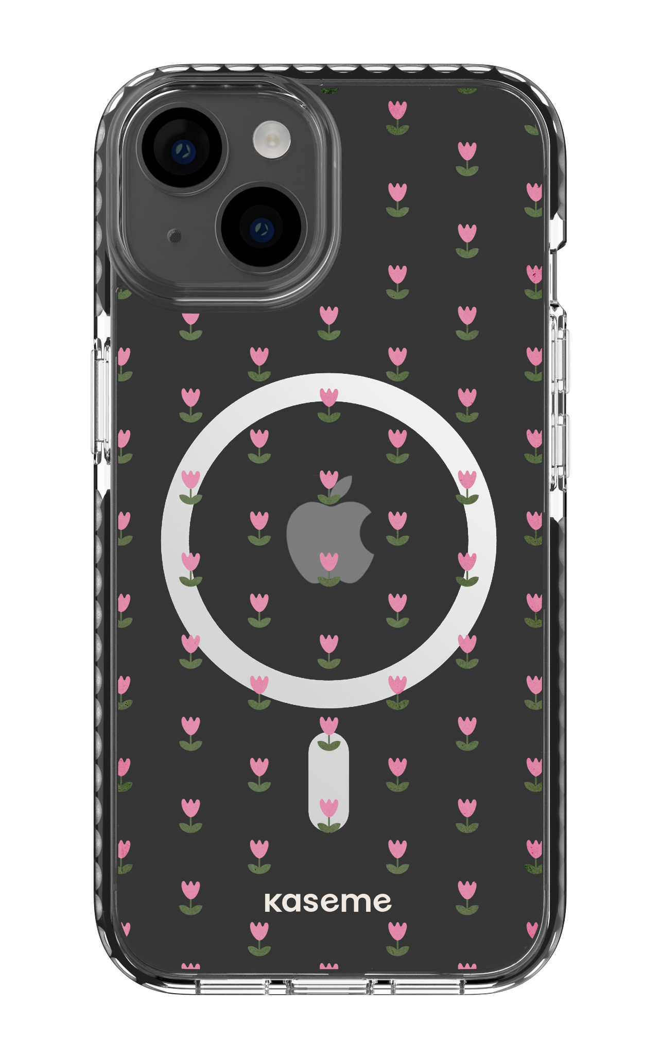 iPhone 14 Clear Case Magsafe - Black Triumph Pink Clear Case -