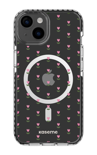 iPhone 14 Clear Case Magsafe - Black Triumph Pink Clear Case -