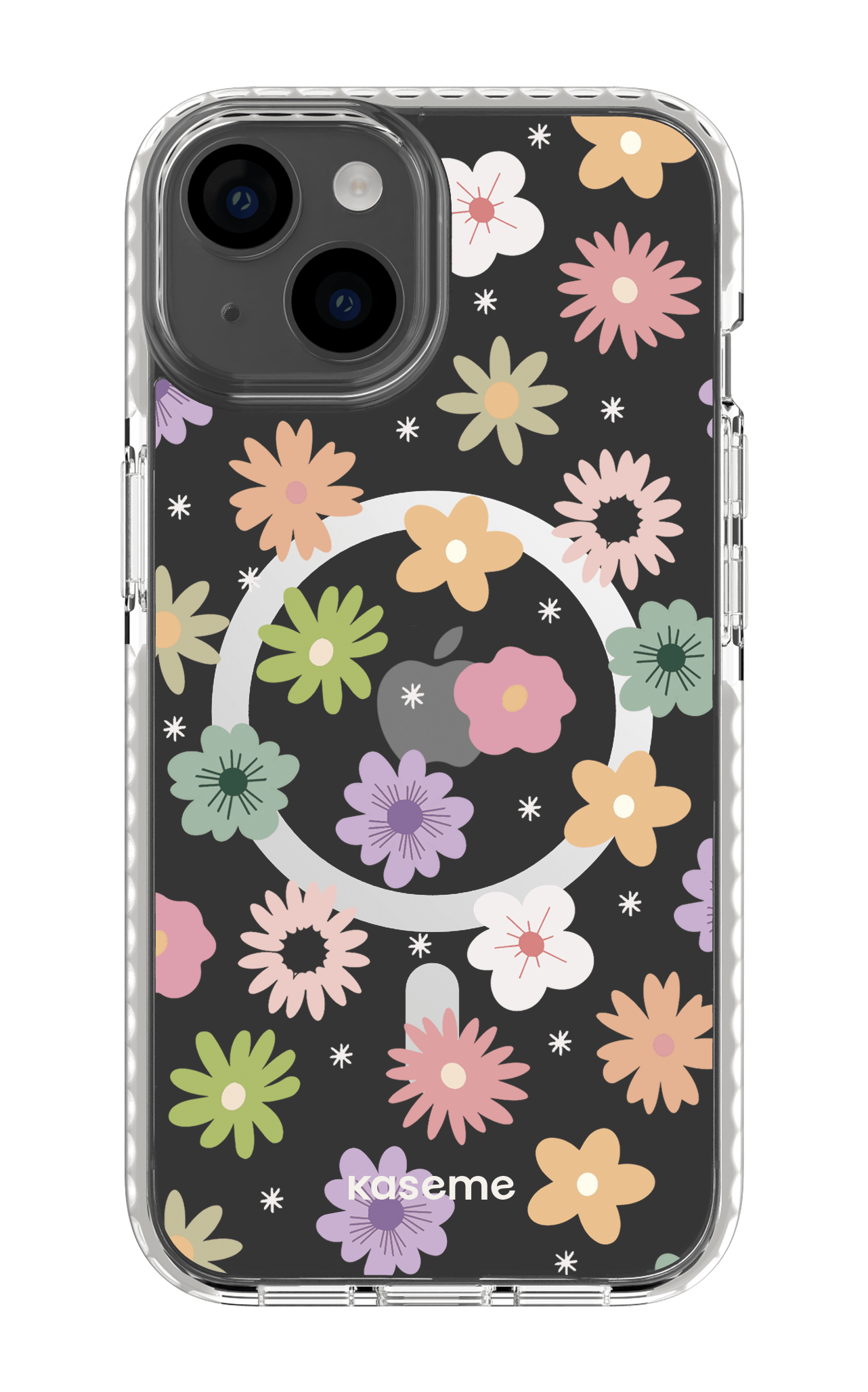 iPhone 14 Clear Case Magsafe - White Adore small Clear Case -