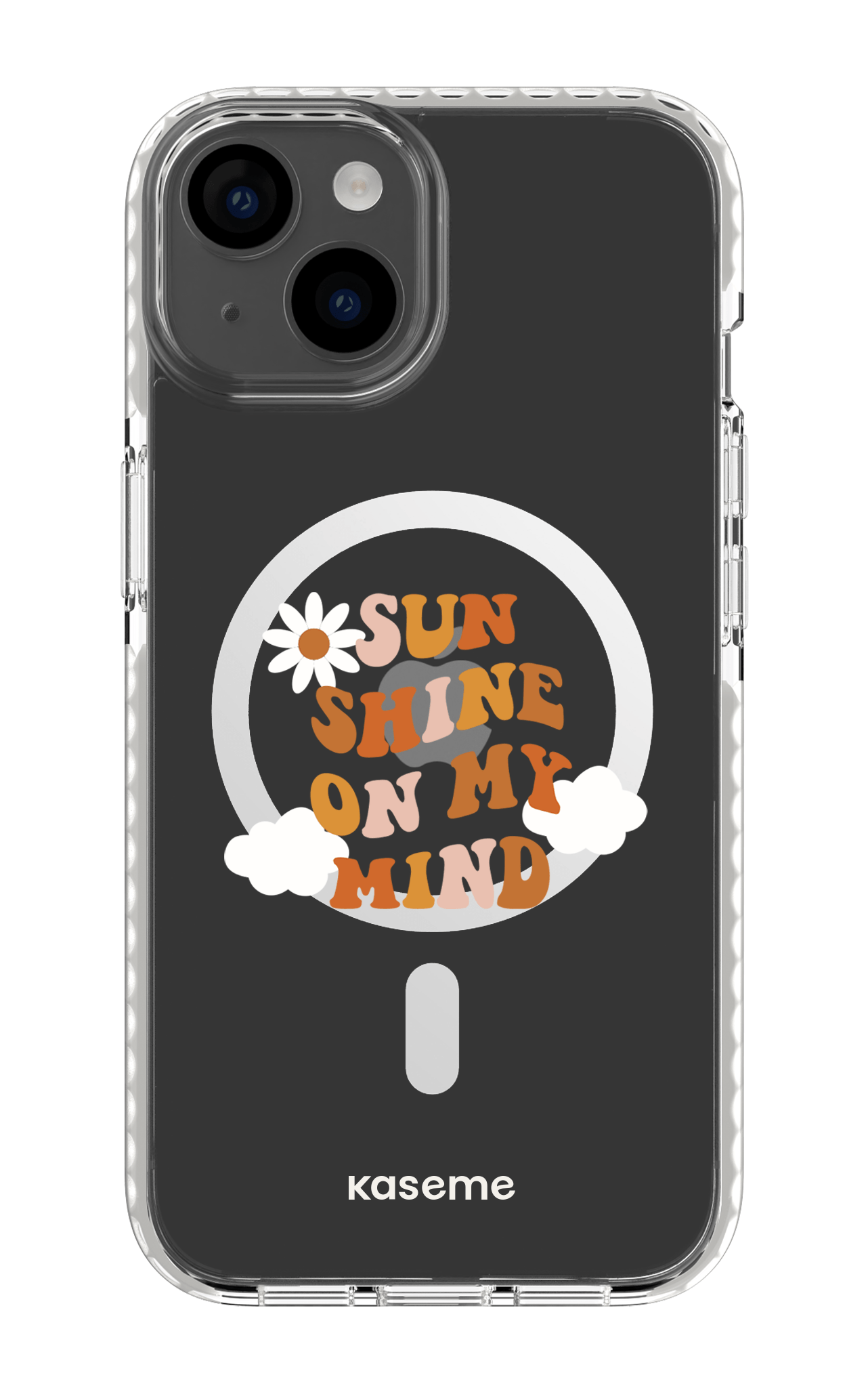 iPhone 14 Clear Case Magsafe - White Cheerful Clear Case -