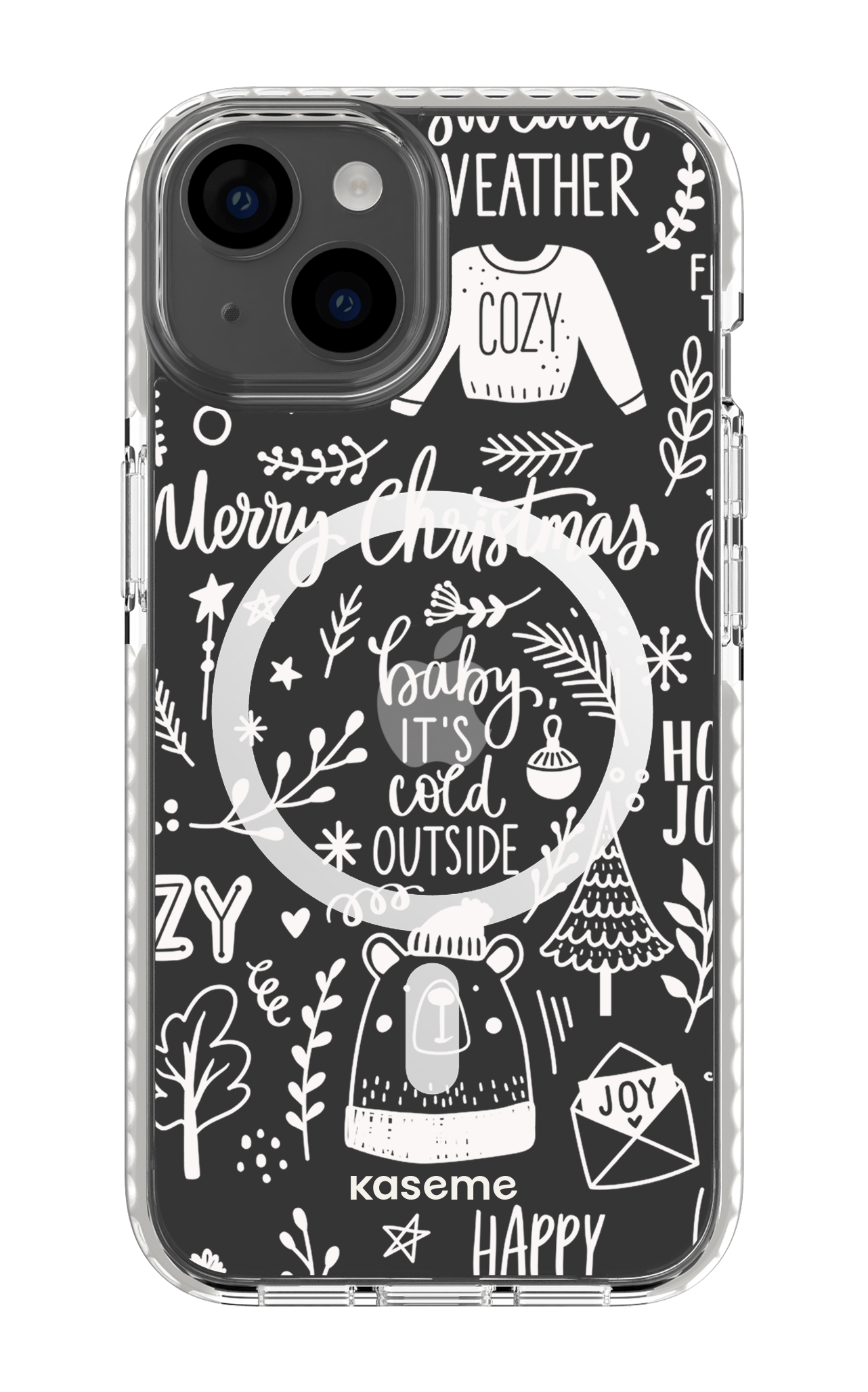 iPhone 14 Clear Case Magsafe - White Cold Nights Clear Case -