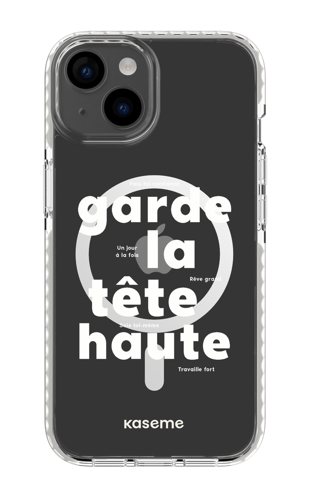 iPhone 14 Clear Case Magsafe - White État d'esprit Clear Case -