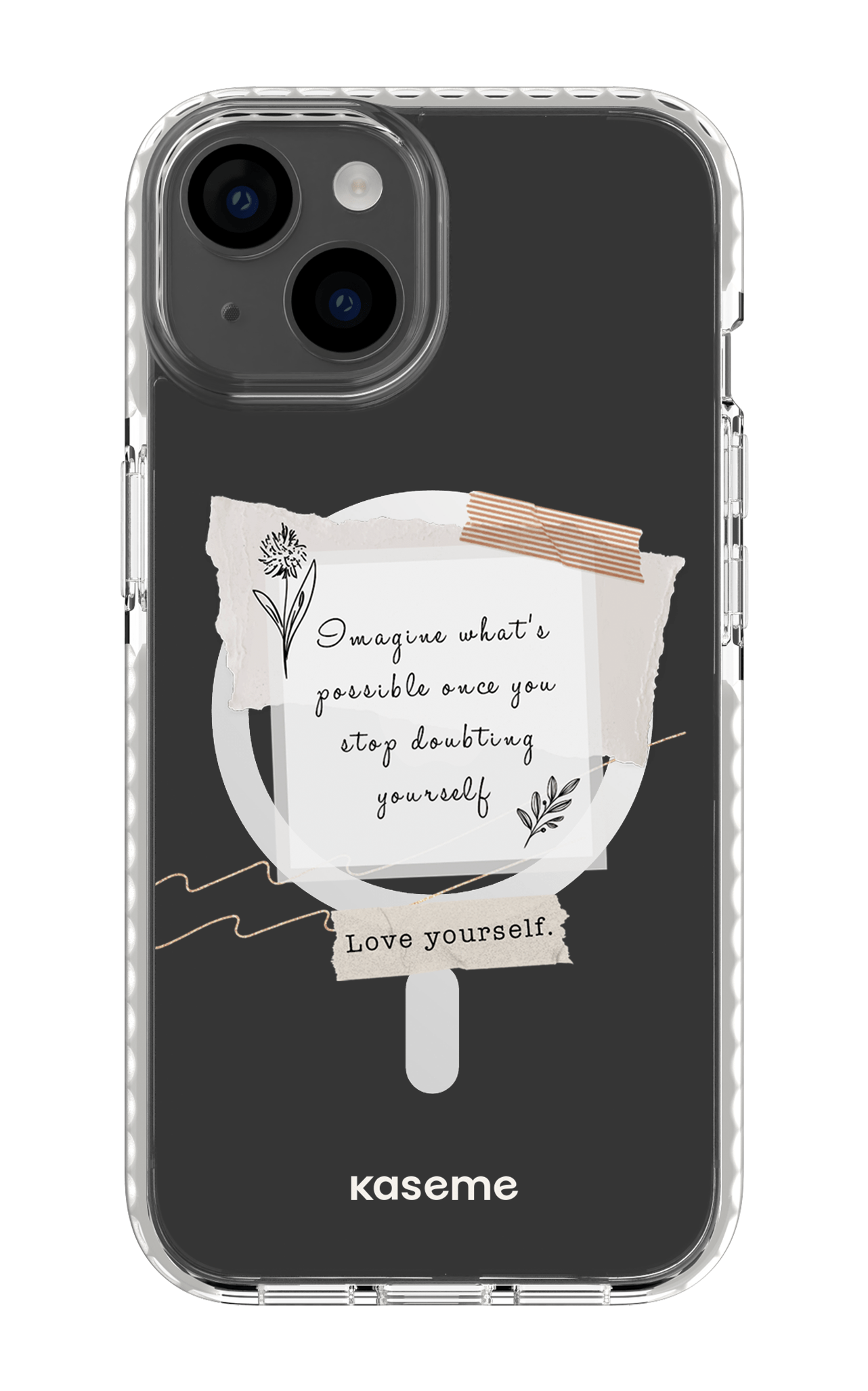 iPhone 14 Clear Case Magsafe - White Faith Clear Case -