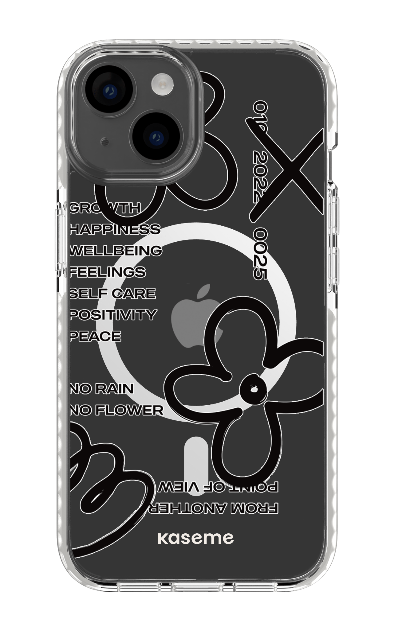 iPhone 14 Clear Case Magsafe - White Feelings black Clear Case -