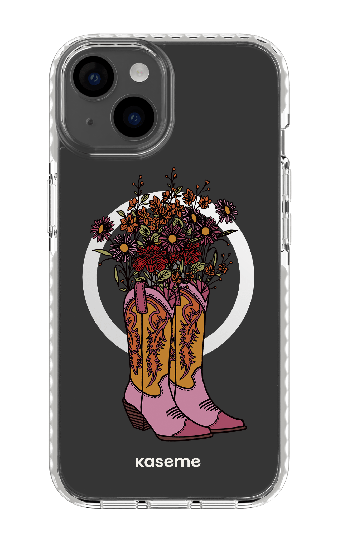 iPhone 14 Clear Case Magsafe - White Howdy Clear Case -