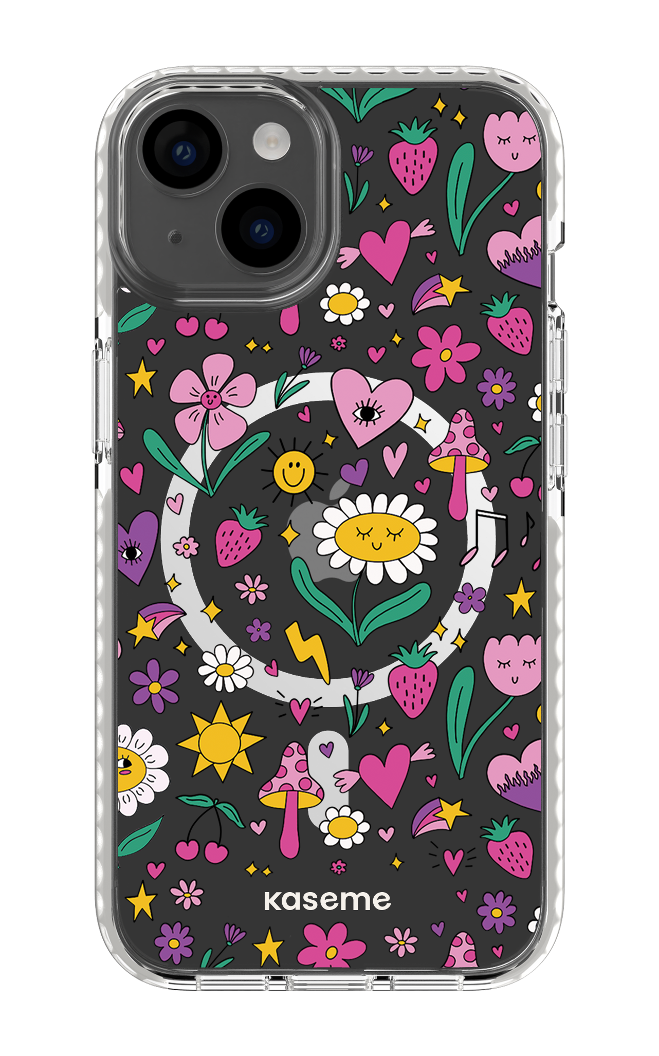 iPhone 14 Clear Case Magsafe - White Hypnotize Clear Case -