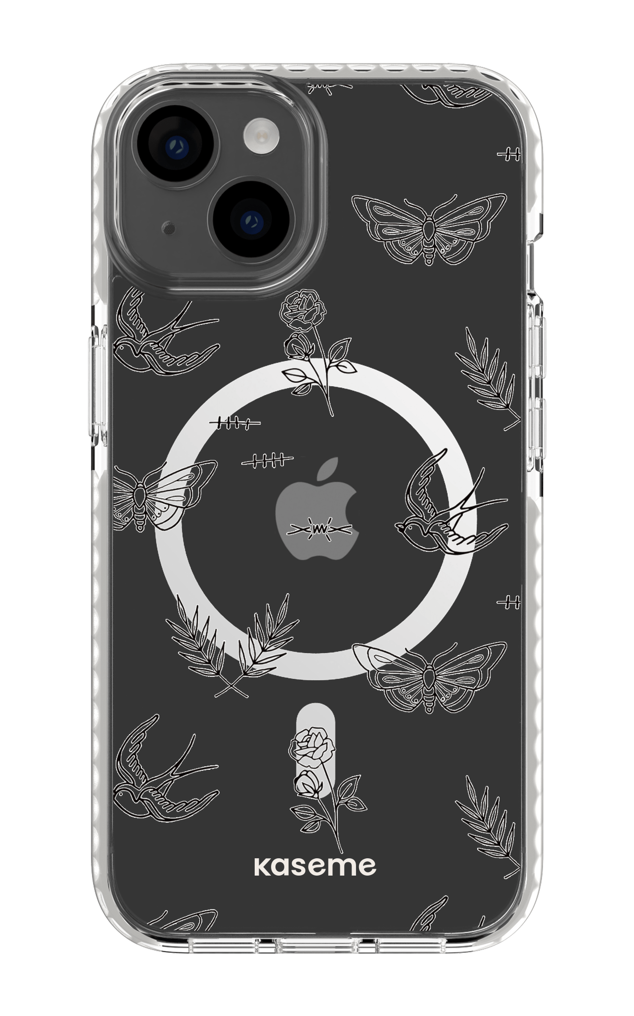 iPhone 14 Clear Case Magsafe - White Ink Clear Case -