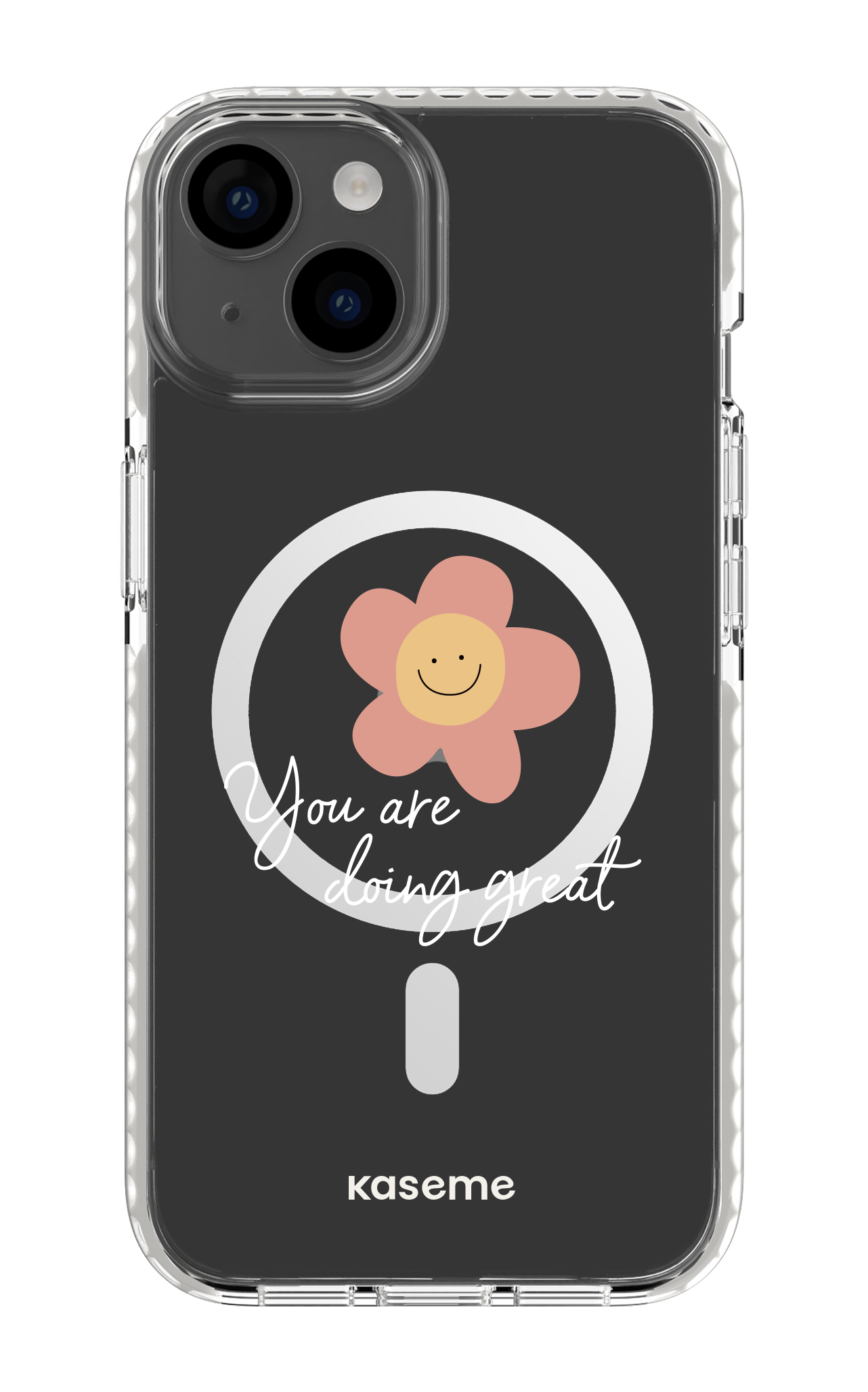 iPhone 14 Clear Case Magsafe - White Keep going Clear Case -