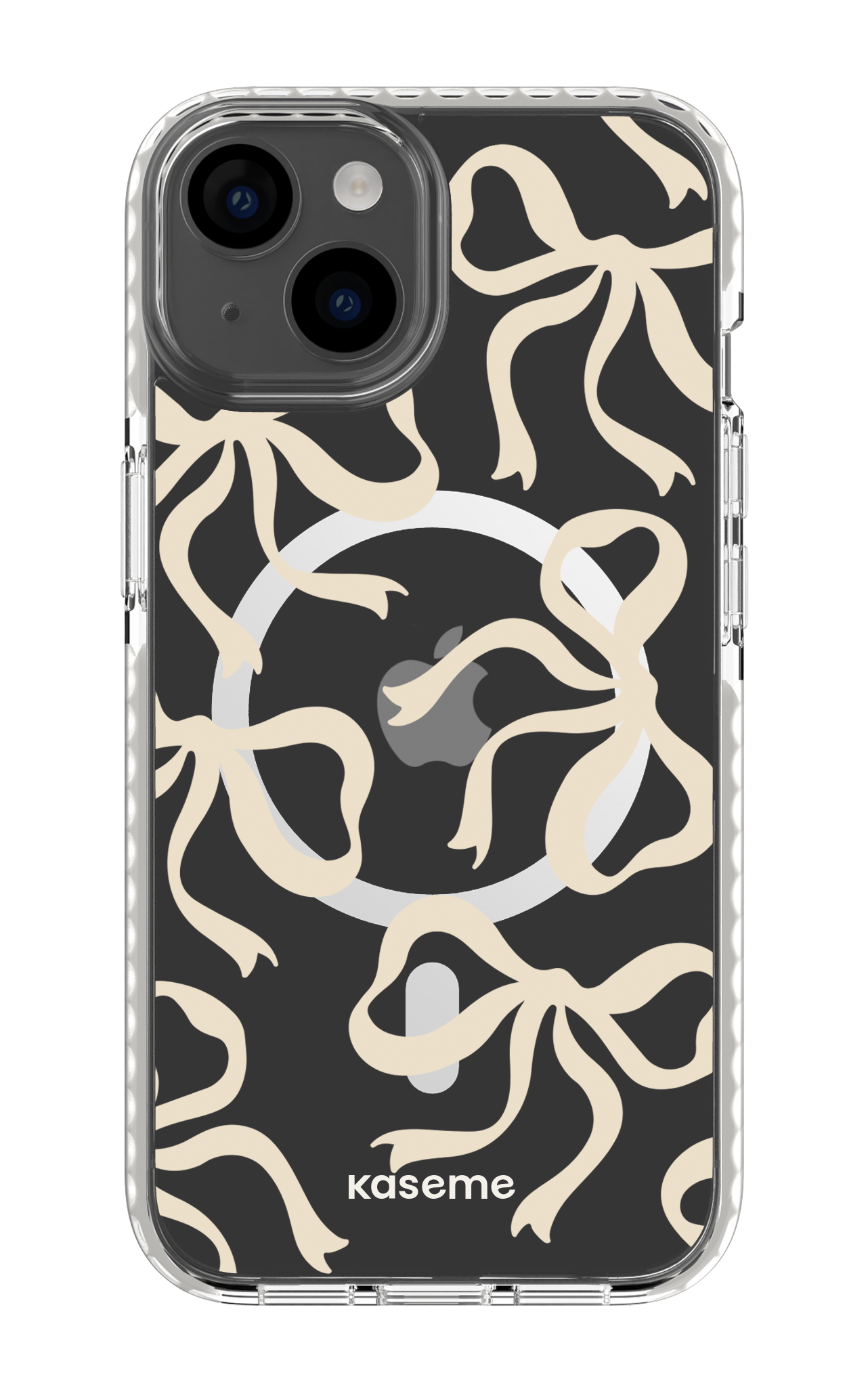 iPhone 14 Clear Case Magsafe - White Lace Clear Case -