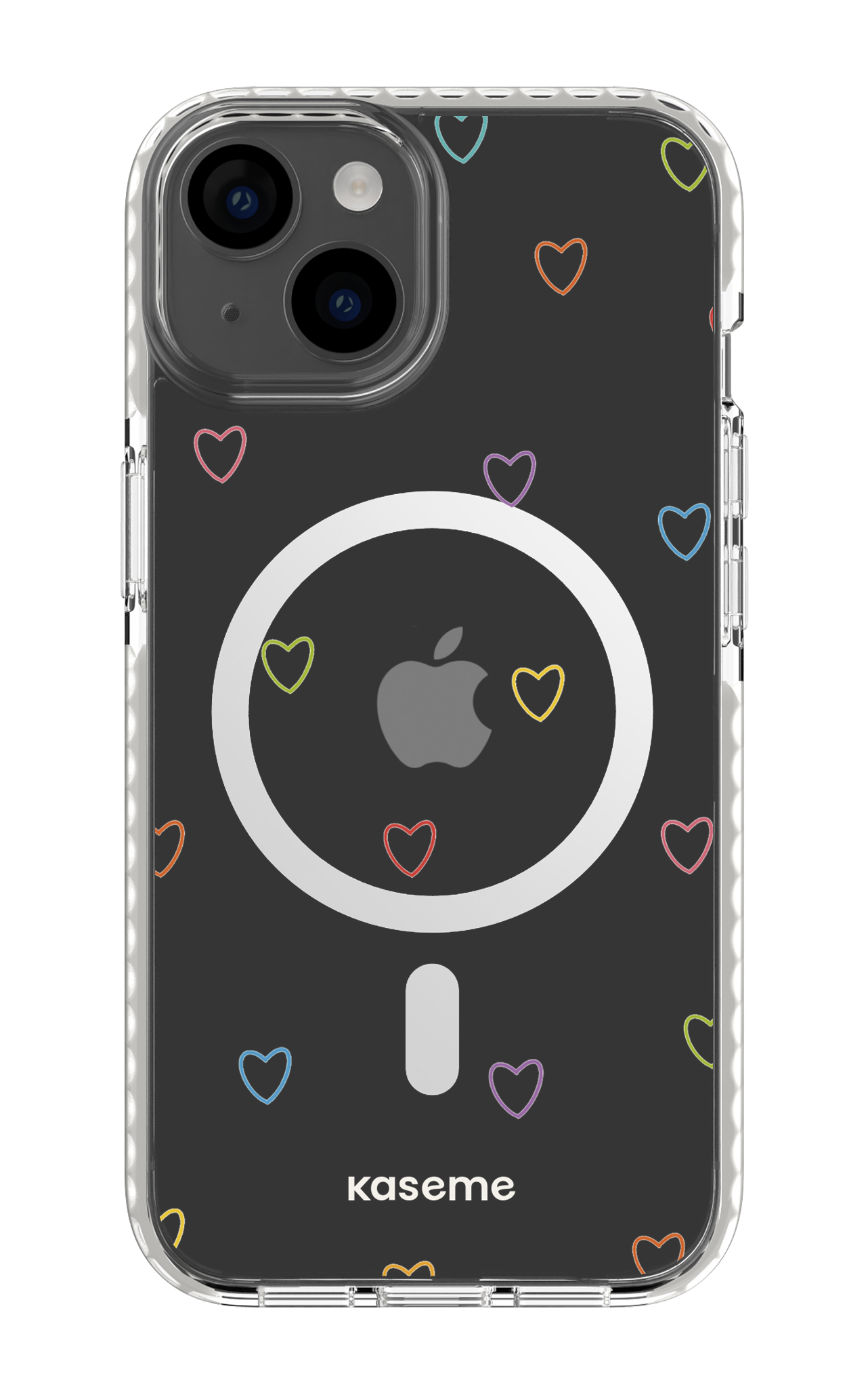 iPhone 14 Clear Case Magsafe - White Love Wins Clear Case -