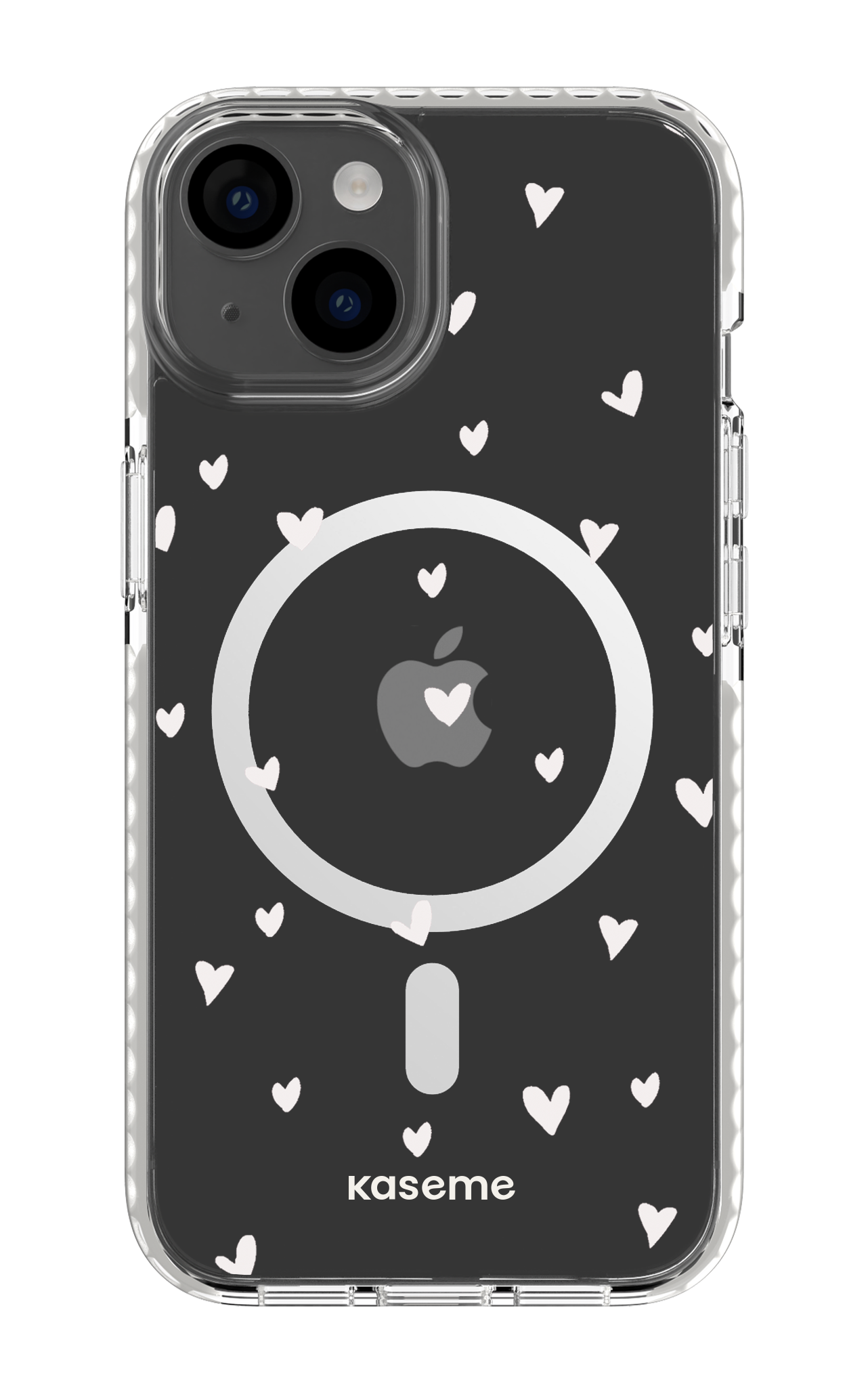 iPhone 14 Clear Case Magsafe - White Lovely Clear Case -