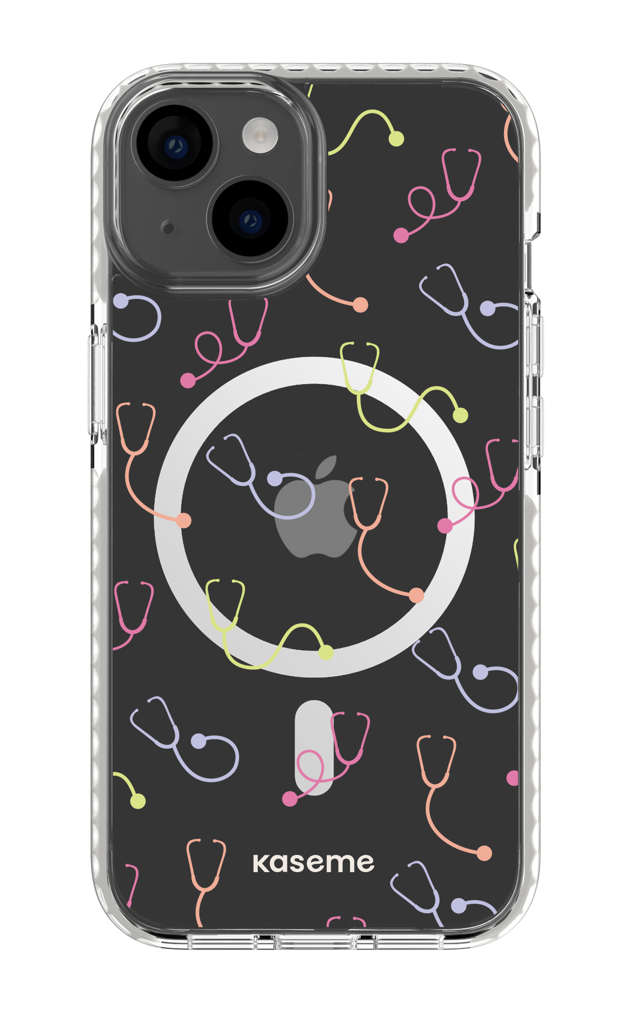 iPhone 14 Clear Case Magsafe - White Pulse Clear Case -