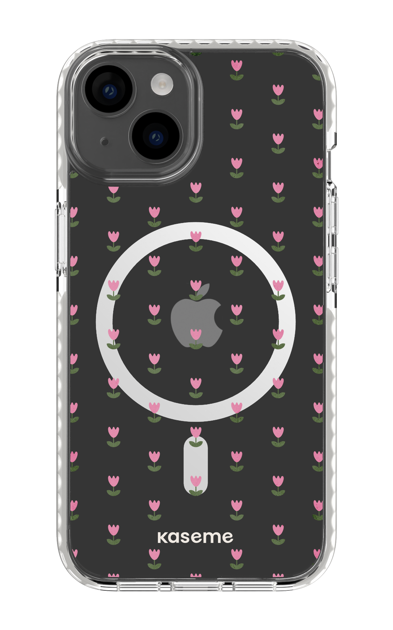 iPhone 14 Clear Case Magsafe - White Triumph Pink Clear Case -