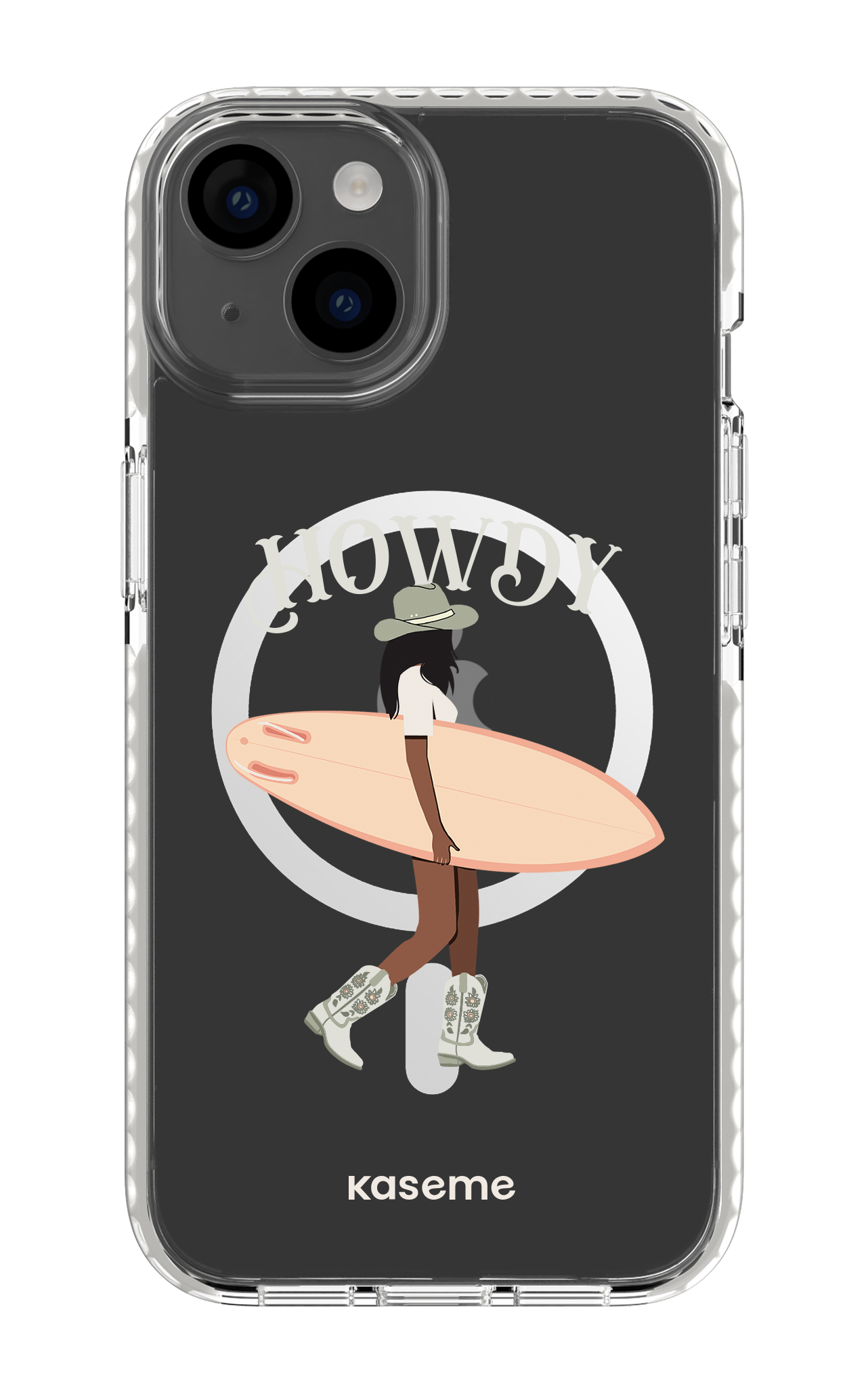 iPhone 14 Clear Case Magsafe - White Westsea Green Clear Case -