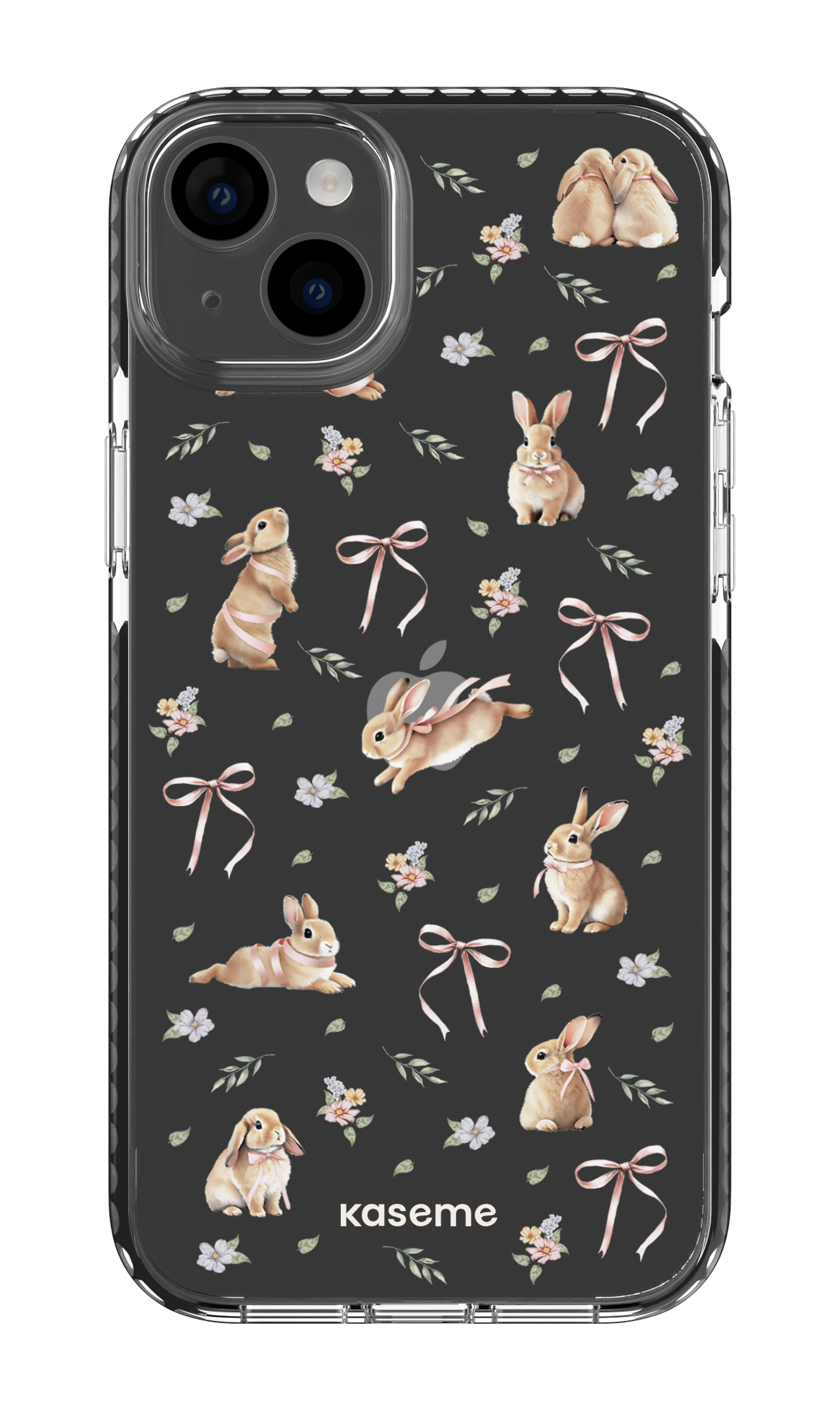 iPhone 14 Plus Clear Case Black Bunny Bloom Clear Case -