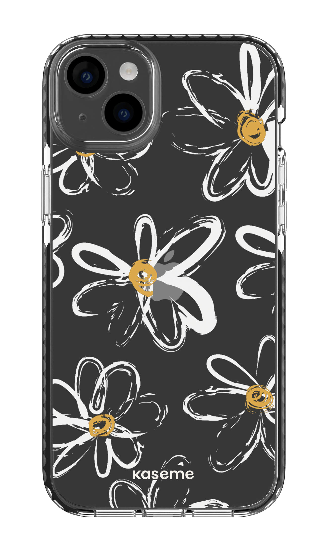 iPhone 14 Plus Clear Case Black Give me flowers Clear Case -