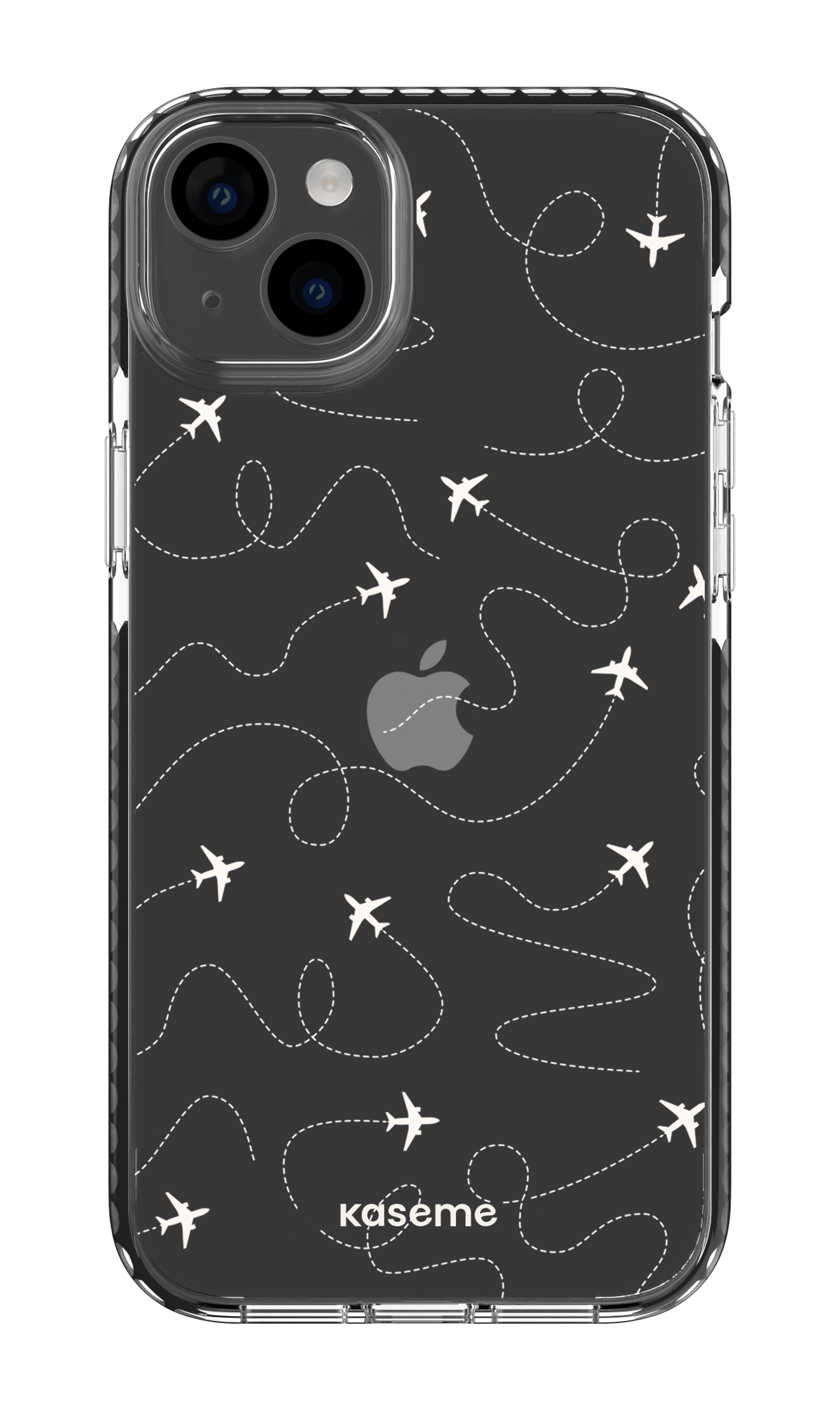 iPhone 14 Plus Clear Case Black Globetrotter Clear Case -