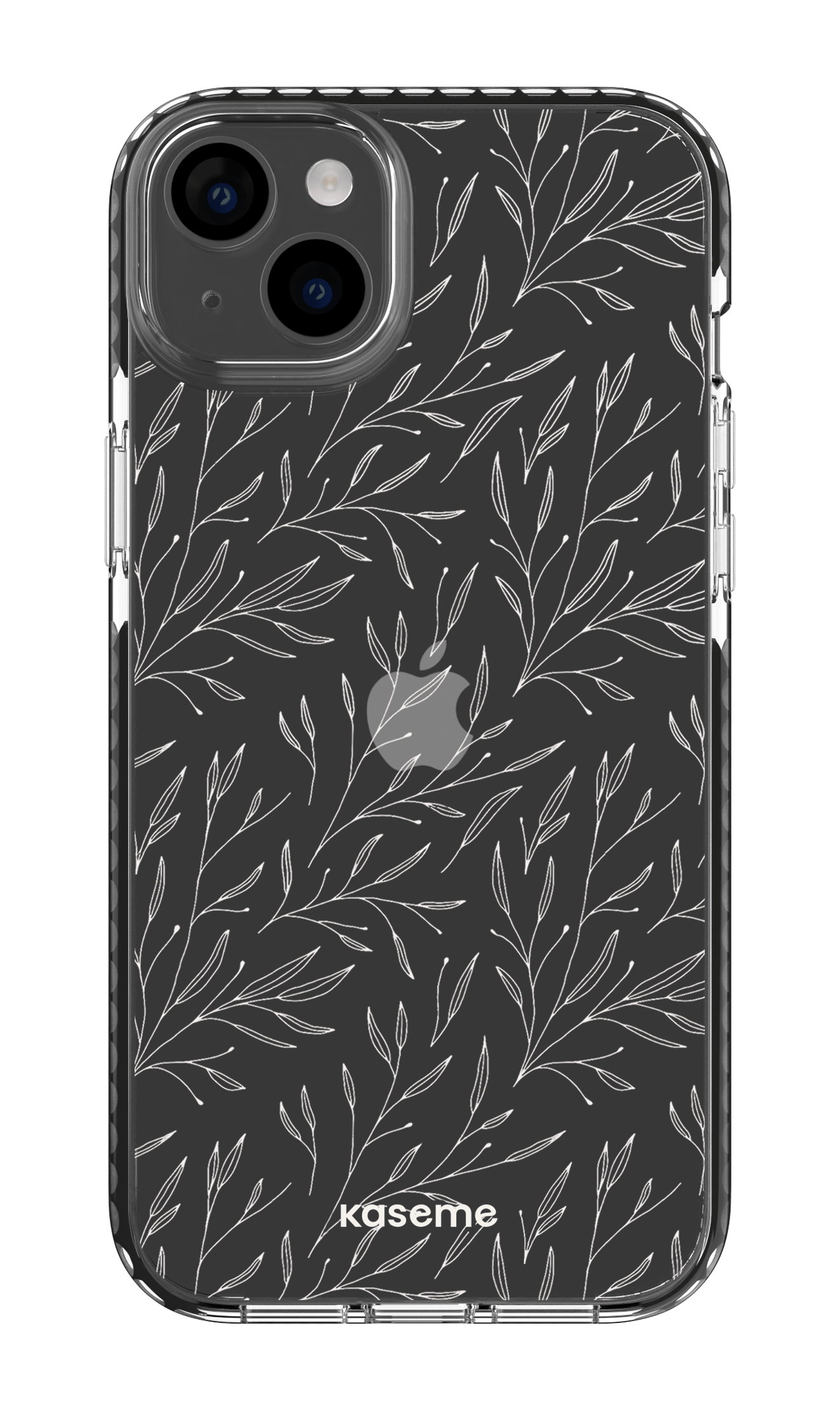 iPhone 14 Plus Clear Case Black Hibiscus Clear Case -