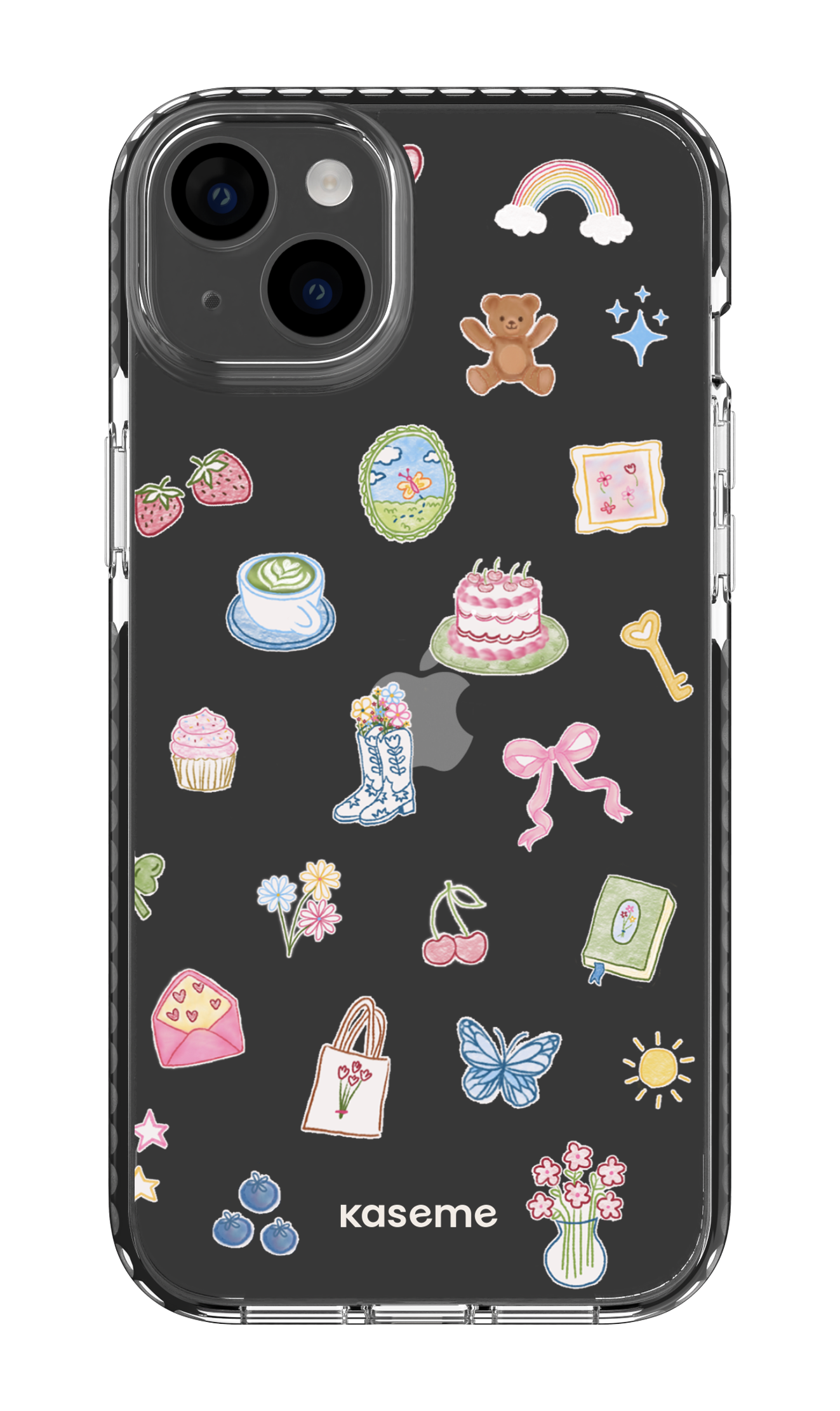 iPhone 14 Plus Clear Case Black Poetry Clear Case -