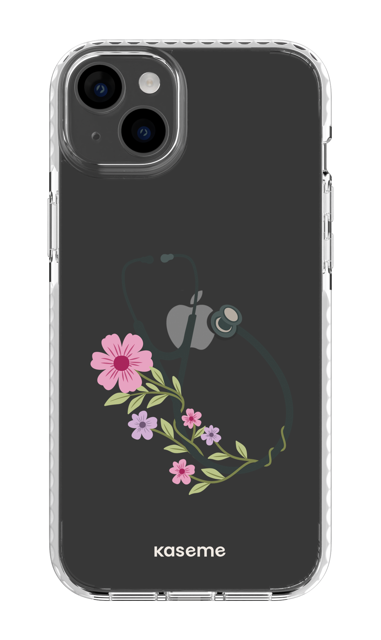 iPhone 14 Plus Clear Case White Blossom Beat Clear Case -
