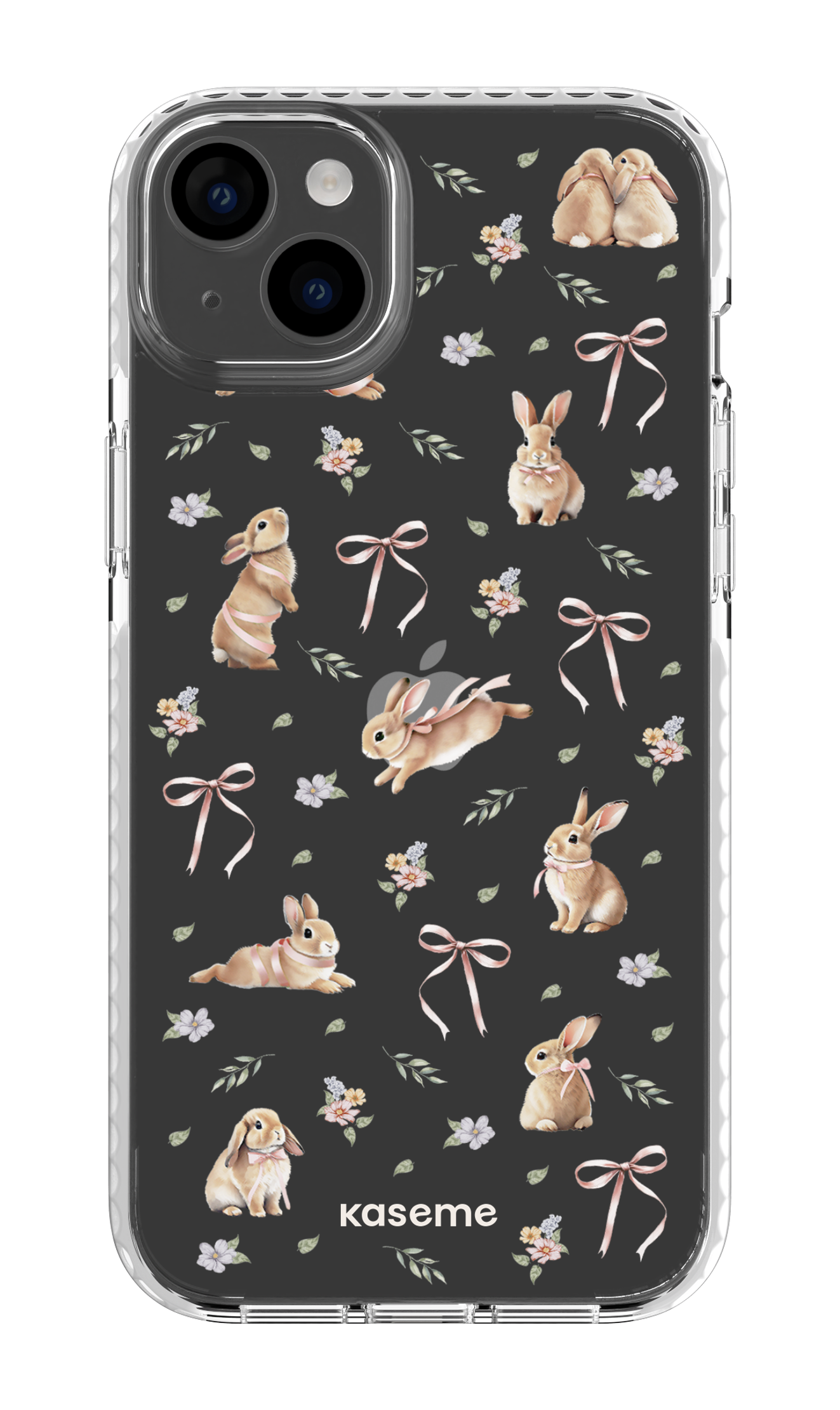 iPhone 14 Plus Clear Case White Bunny Bloom Clear Case -