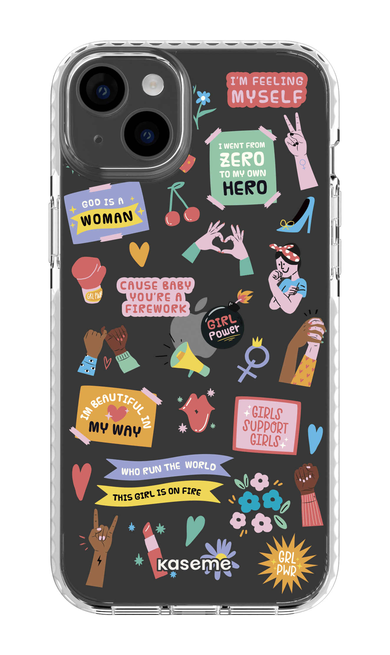 iPhone 14 Plus Clear Case White Girl Boss Clear Case -