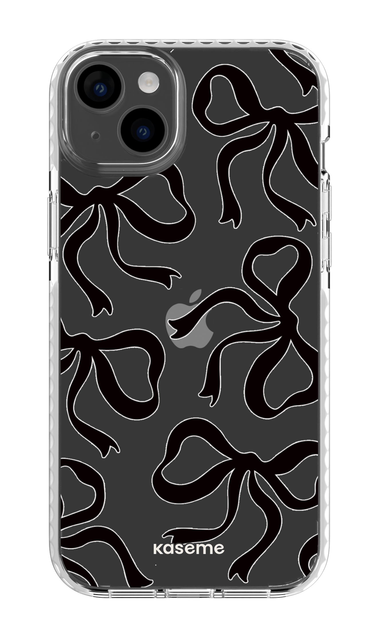 iPhone 14 Plus Clear Case White Lace Black Clear Case -