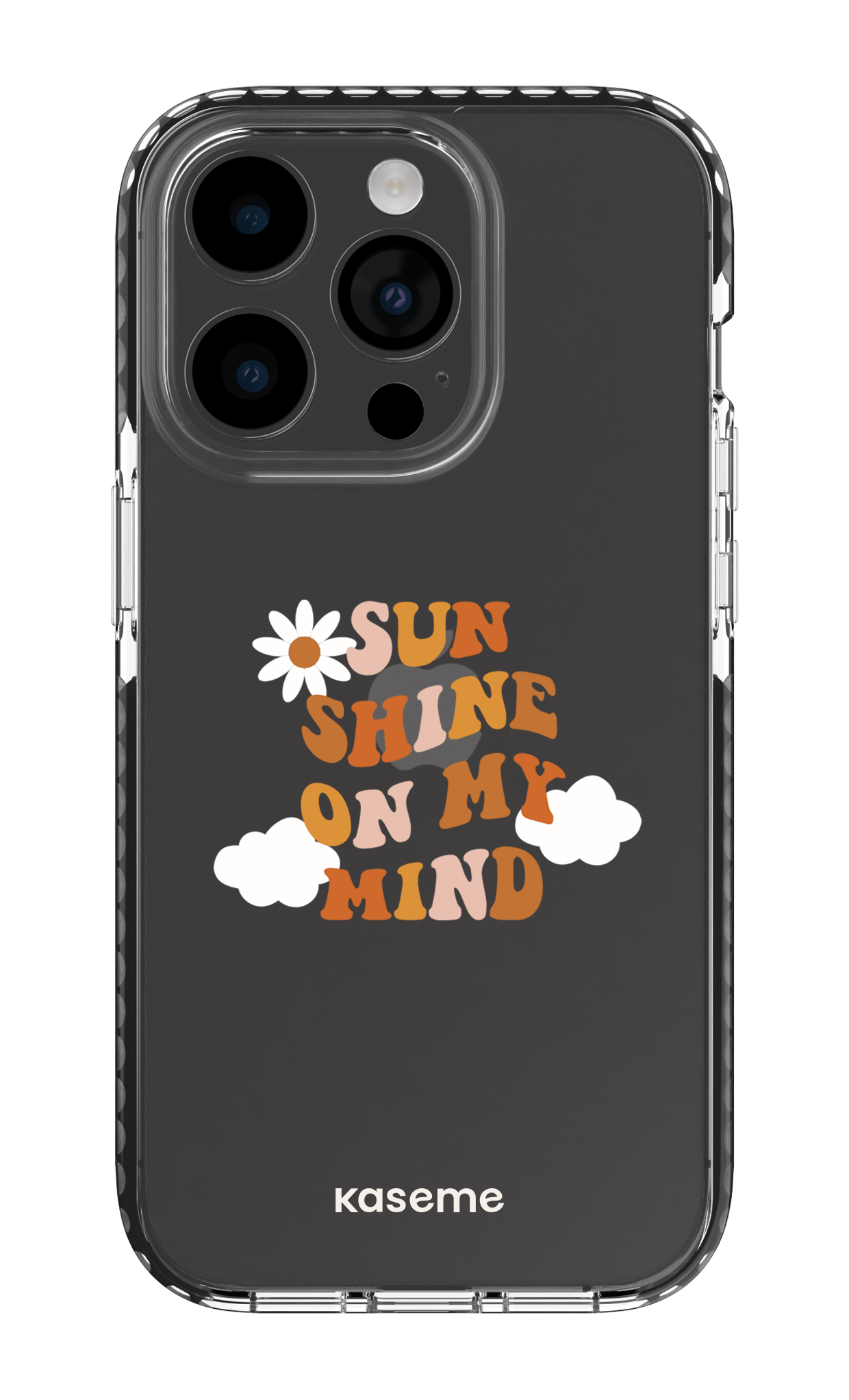 iPhone 14 Pro Clear Case - Black Cheerful Clear Case -