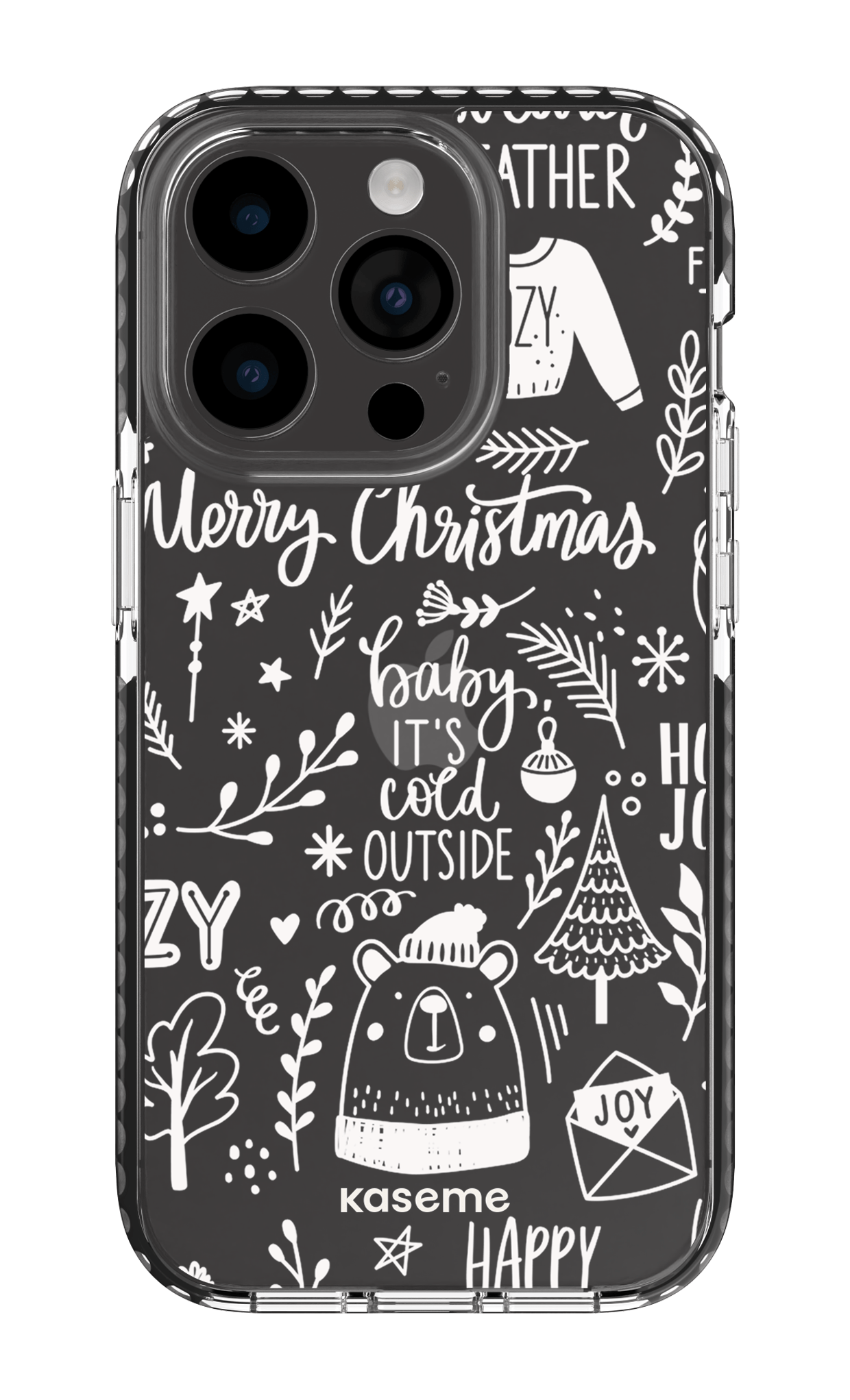 iPhone 14 Pro Clear Case - Black Cold Nights Clear Case -