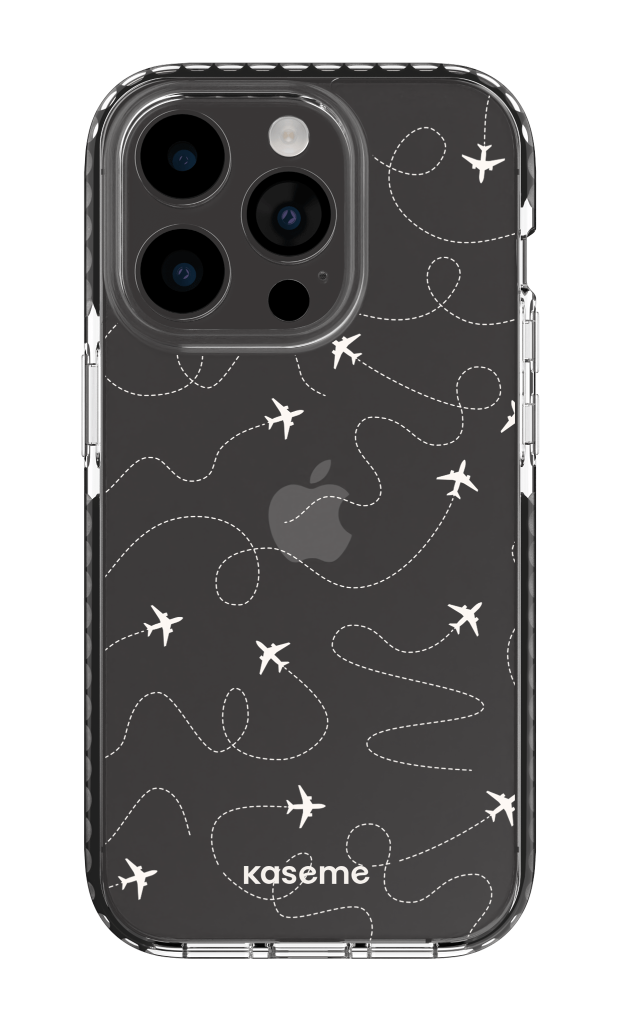 iPhone 14 Pro Clear Case - Black Globetrotter Clear Case -