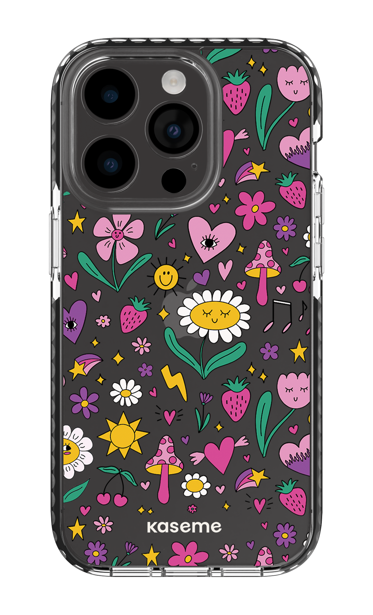 iPhone 14 Pro Clear Case - Black Hypnotize Clear Case -