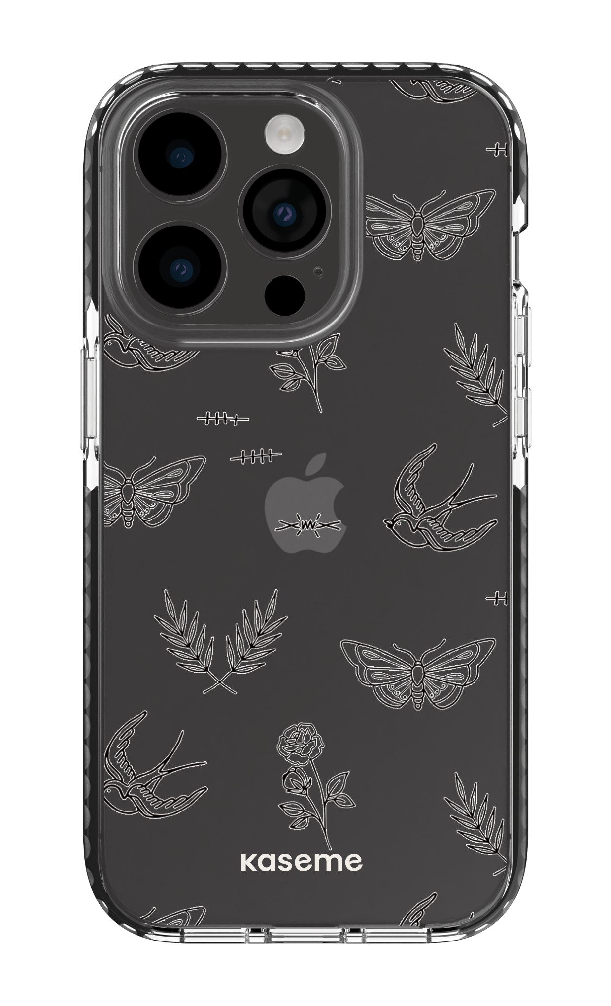 iPhone 14 Pro Clear Case - Black Ink Clear Case -