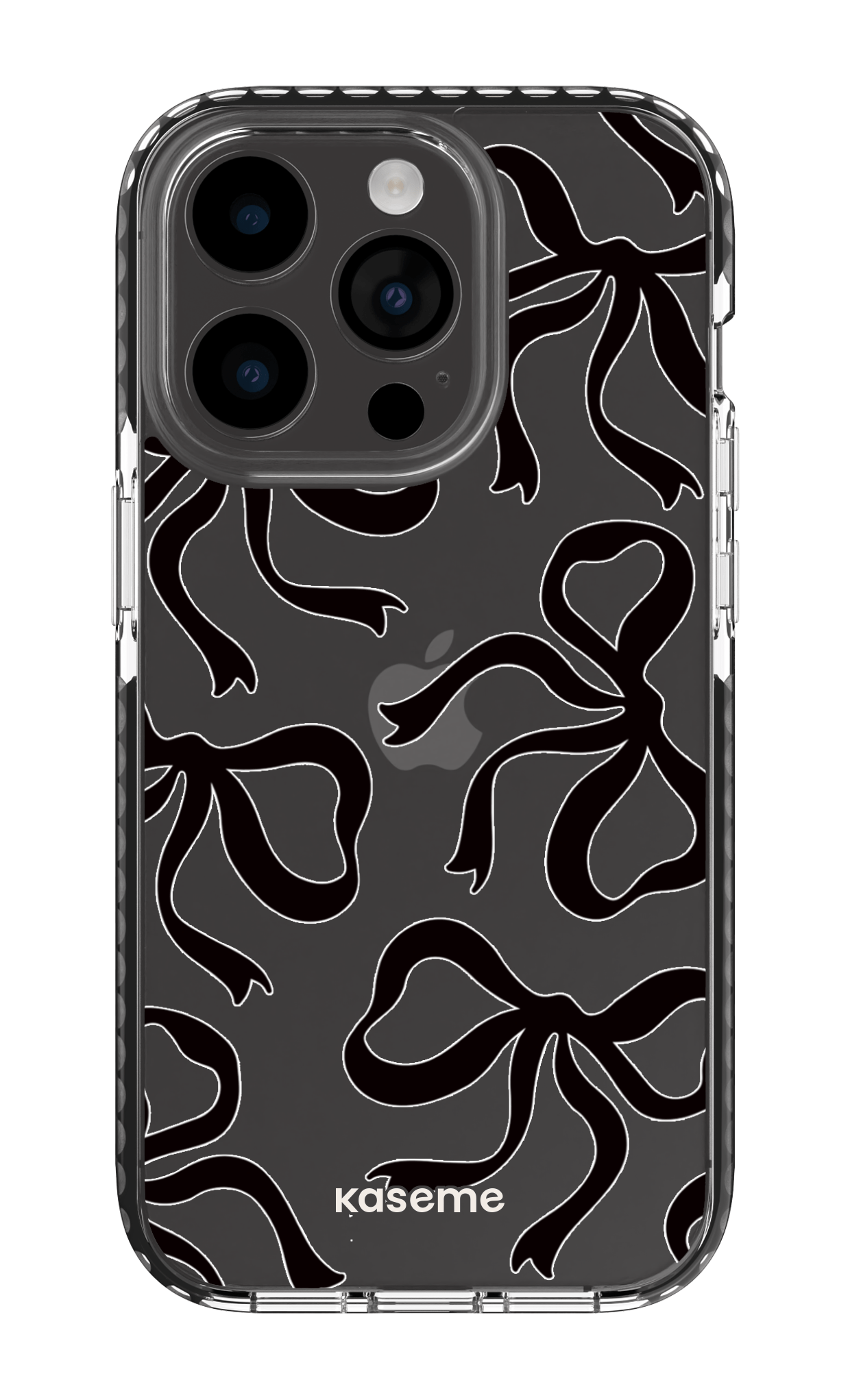 iPhone 14 Pro Clear Case - Black Lace Black Clear Case -