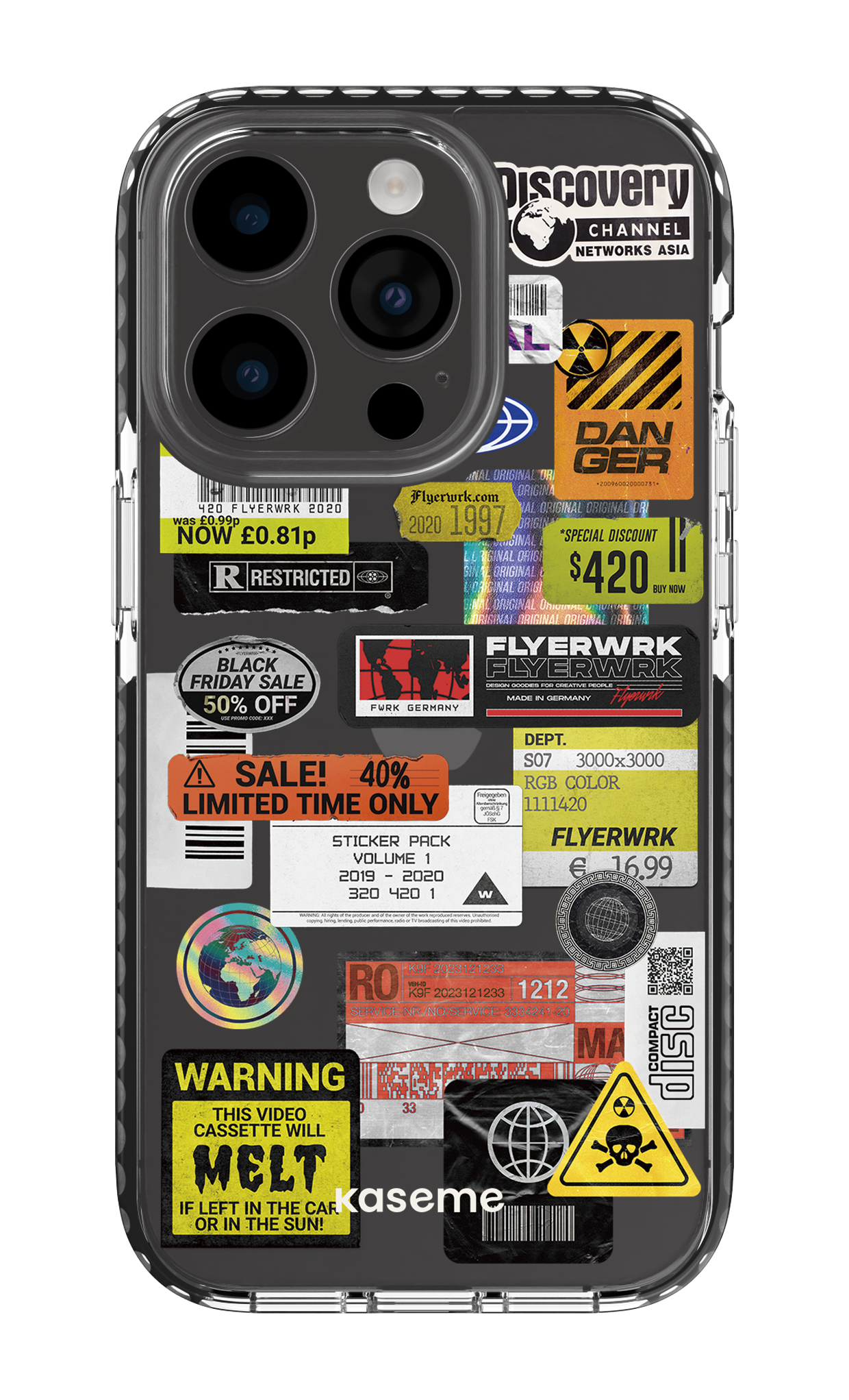 iPhone 14 Pro Clear Case - Black Melt Clear Case -