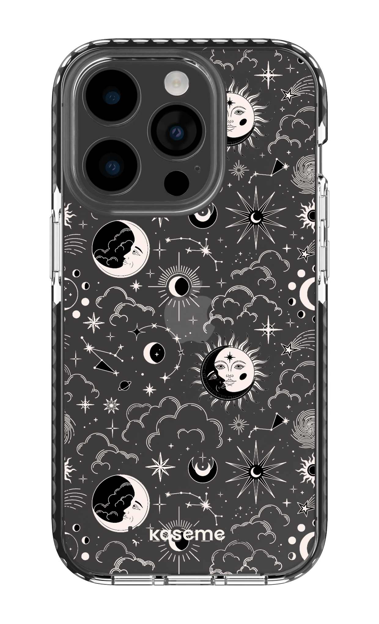 iPhone 14 Pro Clear Case - Black Milky Way White Clear Case -