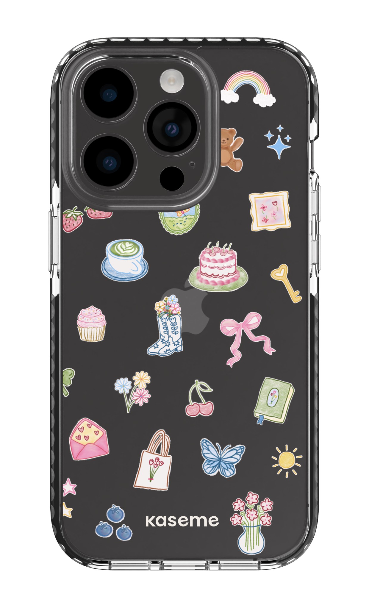 iPhone 14 Pro Clear Case - Black Poetry Clear Case -