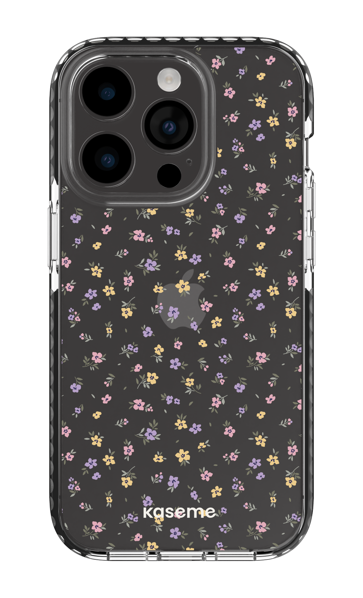 iPhone 14 Pro Clear Case - Black Porcelain Blossom Clear Case -