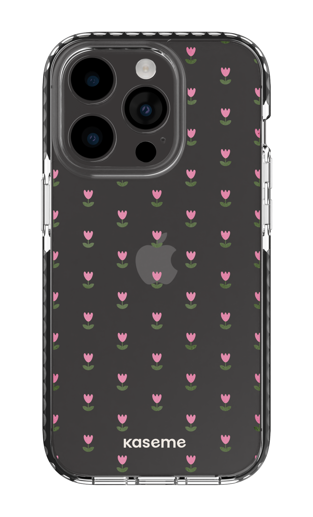 iPhone 14 Pro Clear Case - Black Triumph Pink Clear Case -