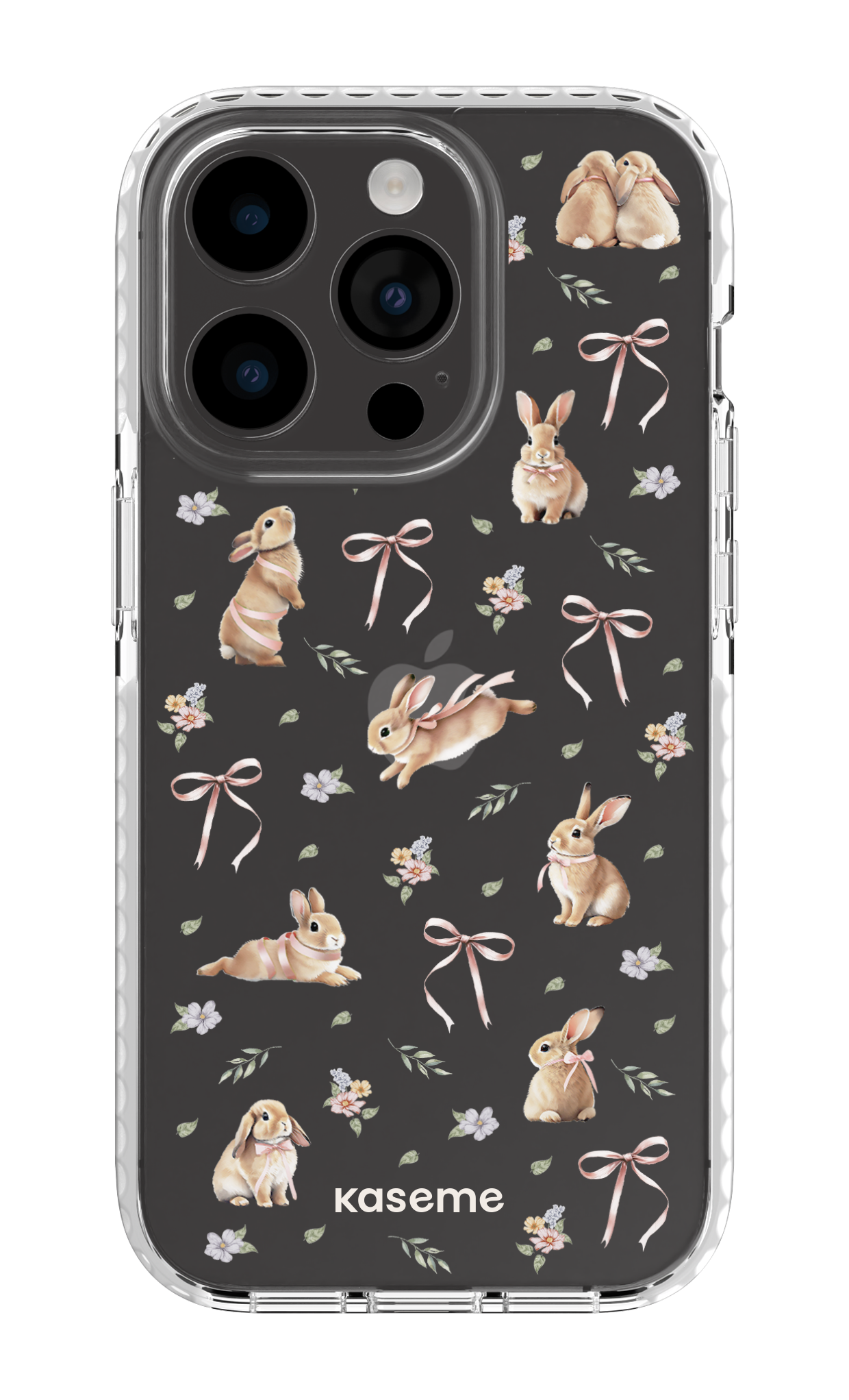 iPhone 14 Pro Clear Case white Bunny Bloom Clear Case -