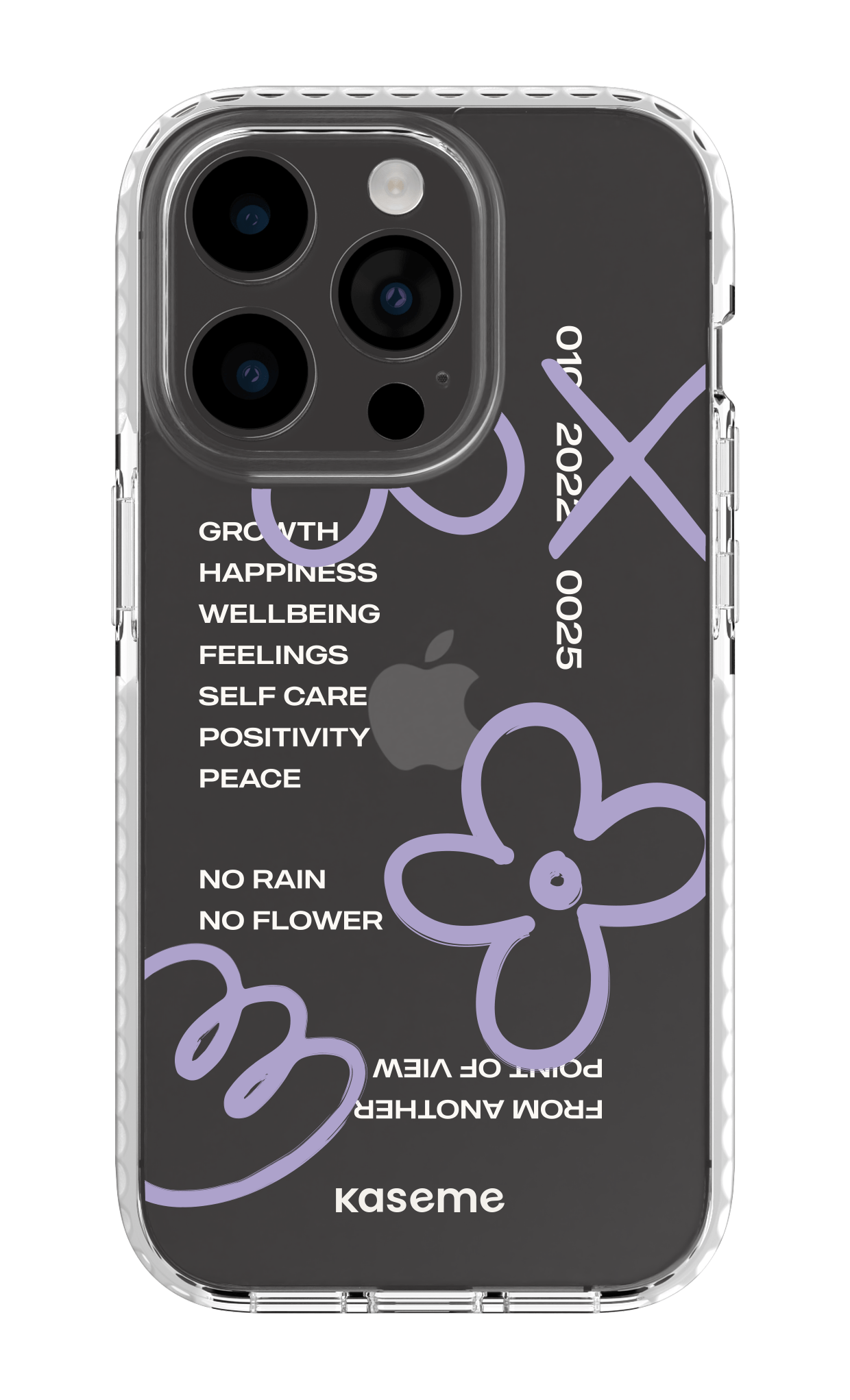 iPhone 14 Pro Clear Case white Feelings purple clear case -