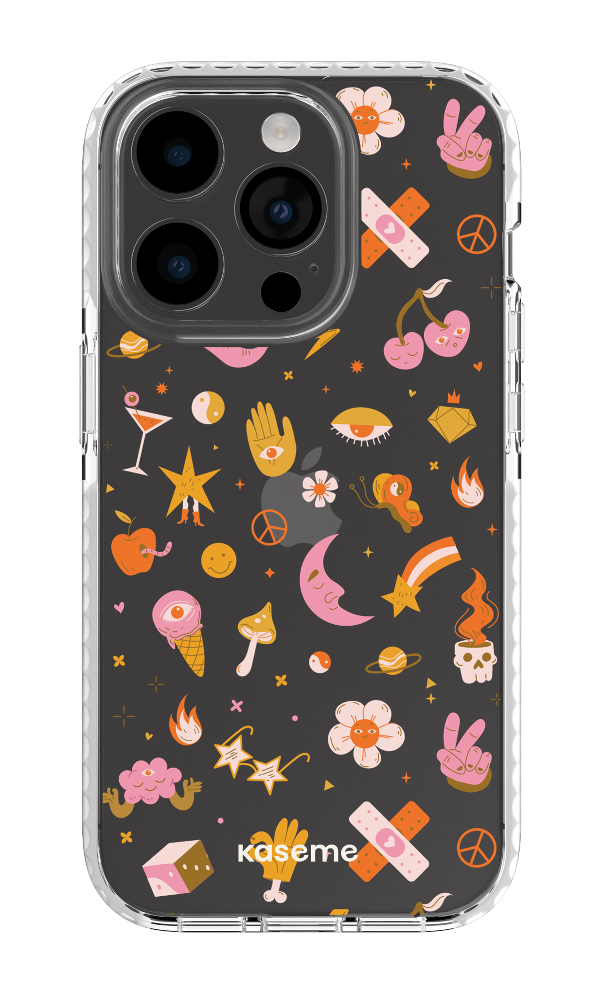 iPhone 14 Pro Clear Case white Psycho Clear Case -