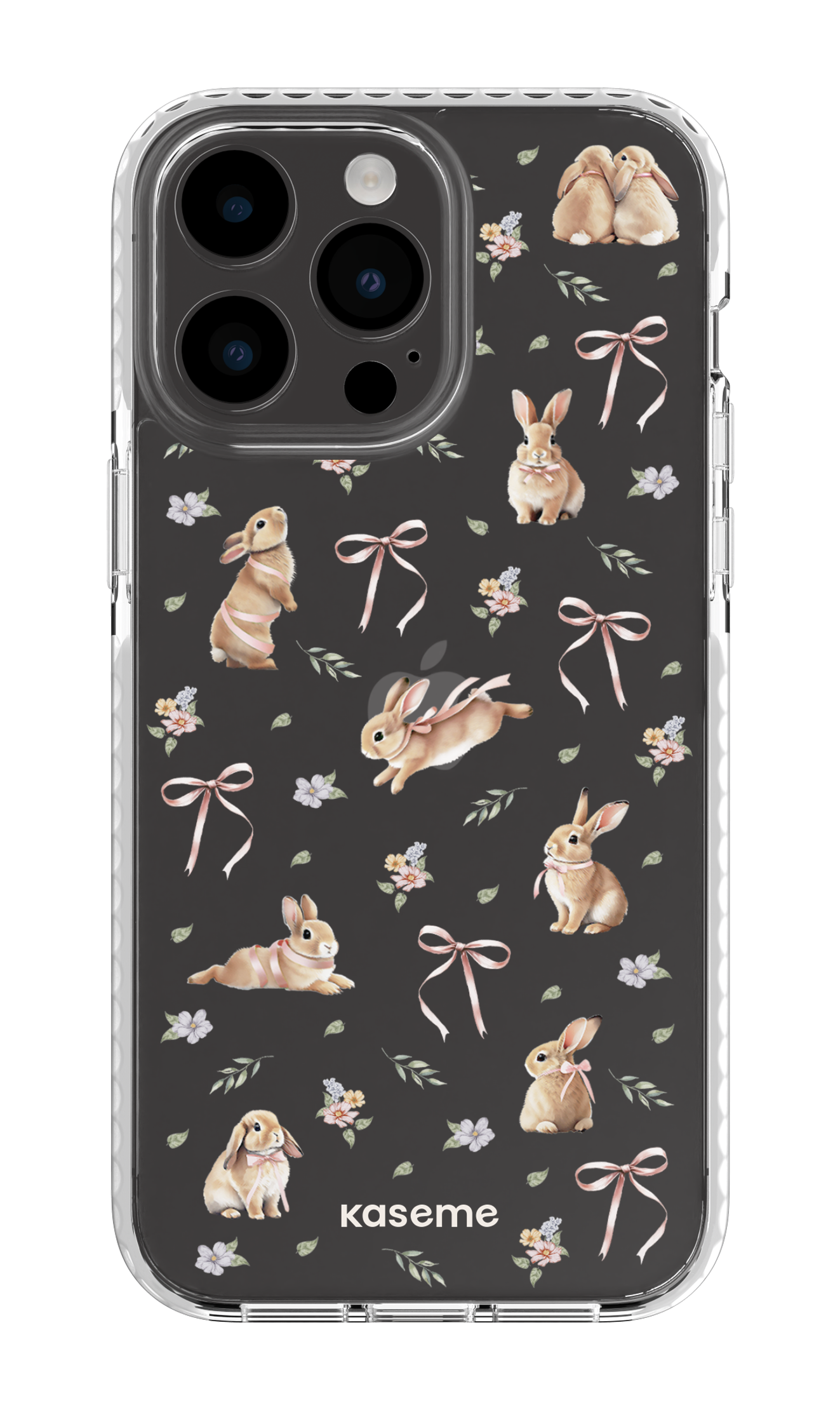 iPhone 14 Pro Max Clear Case White Bunny Bloom Clear Case -