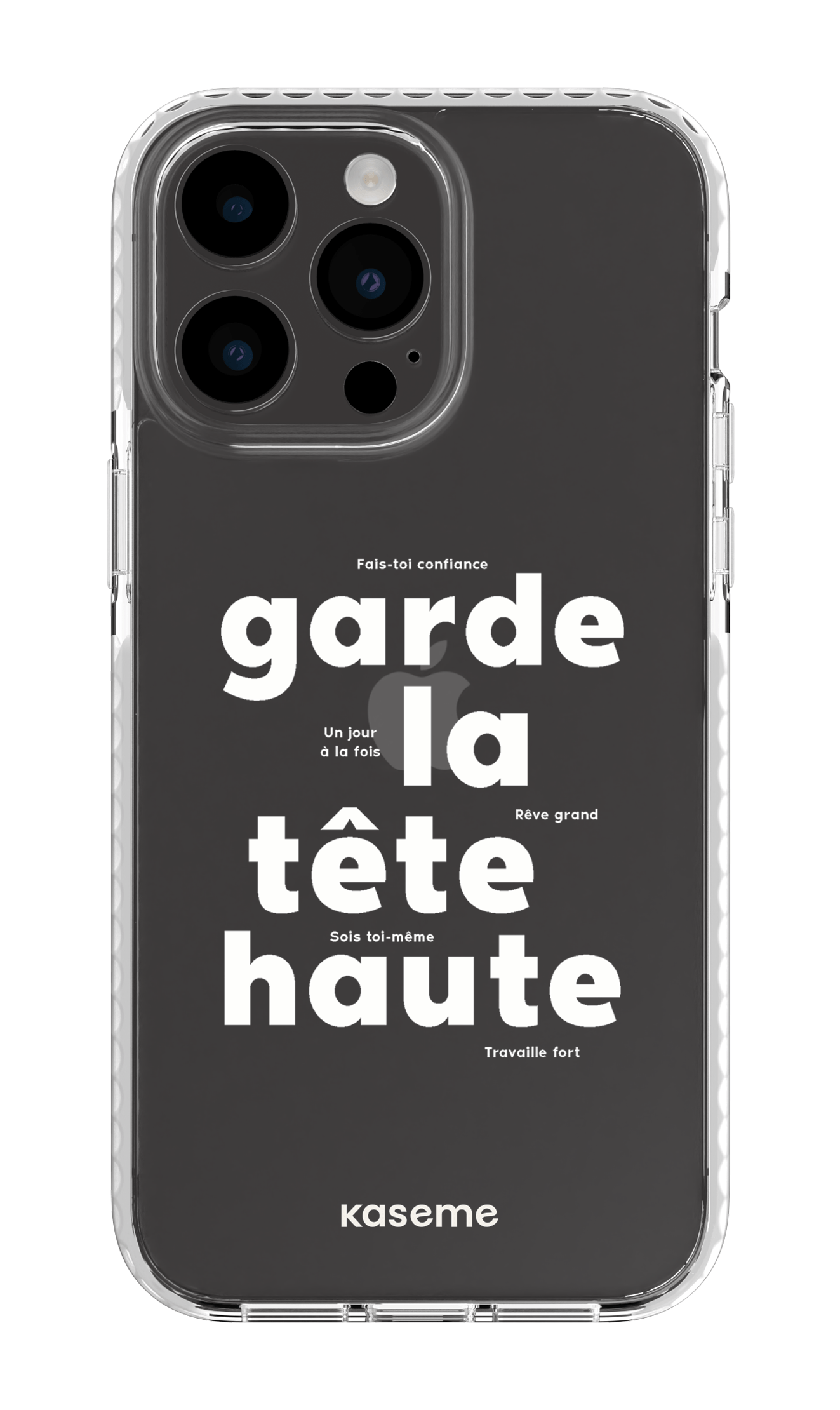 iPhone 14 Pro Max Clear Case White État d'esprit Clear Case -