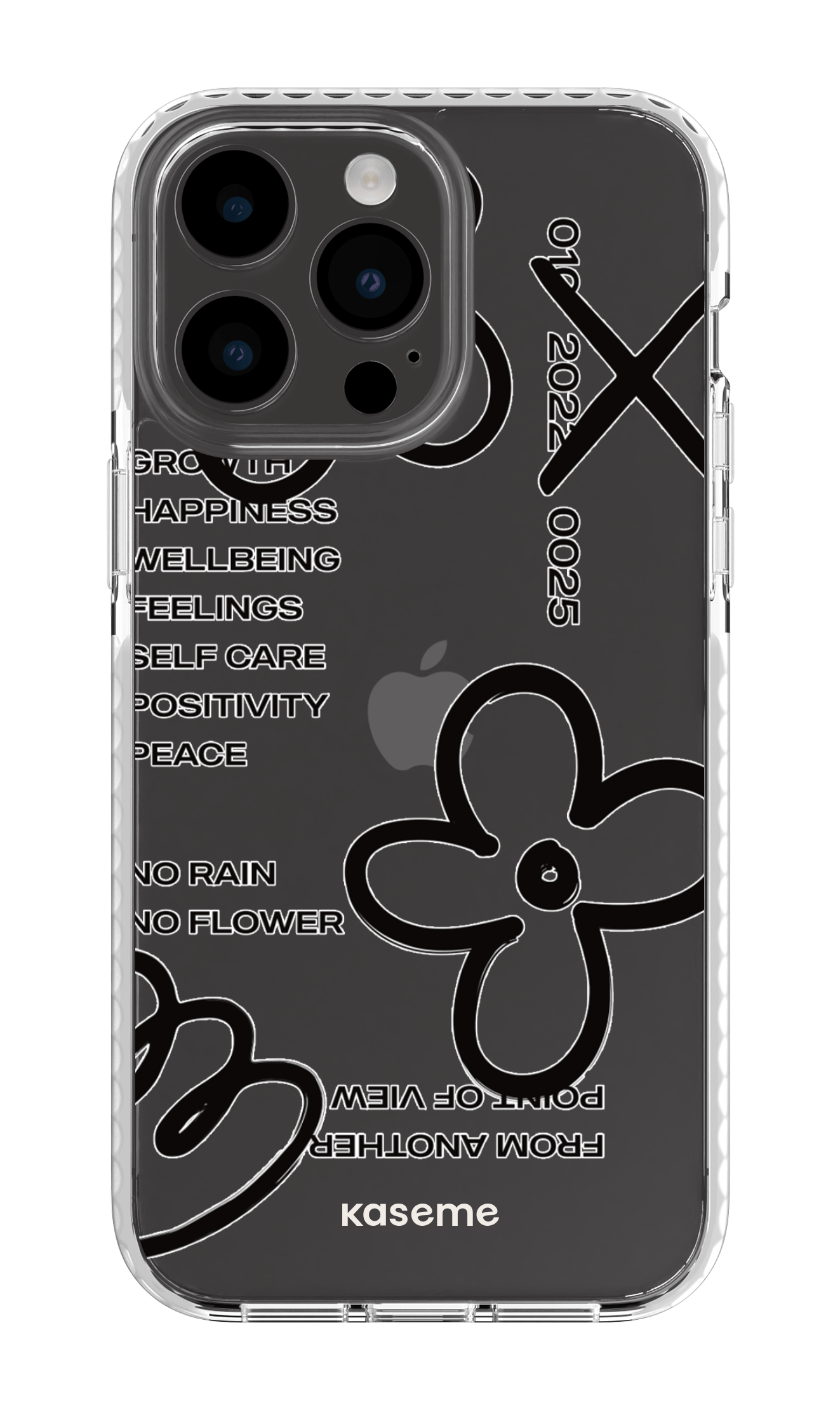 iPhone 14 Pro Max Clear Case White Feelings black Clear Case -