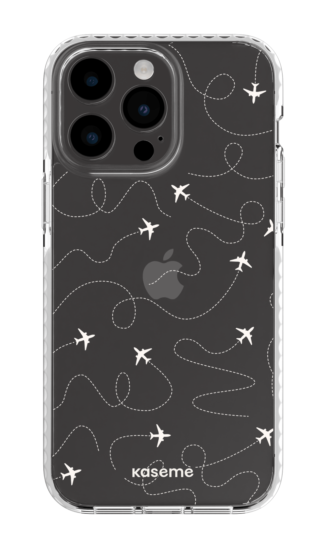 iPhone 14 Pro Max Clear Case White Globetrotter Clear Case -