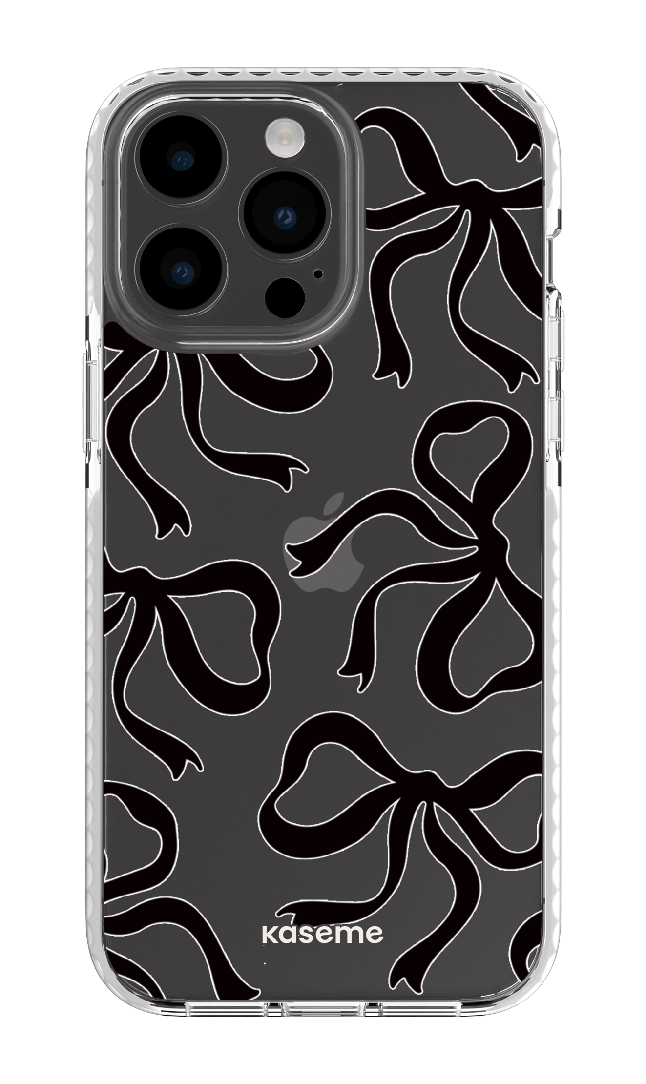 iPhone 14 Pro Max Clear Case White Lace Black Clear Case -