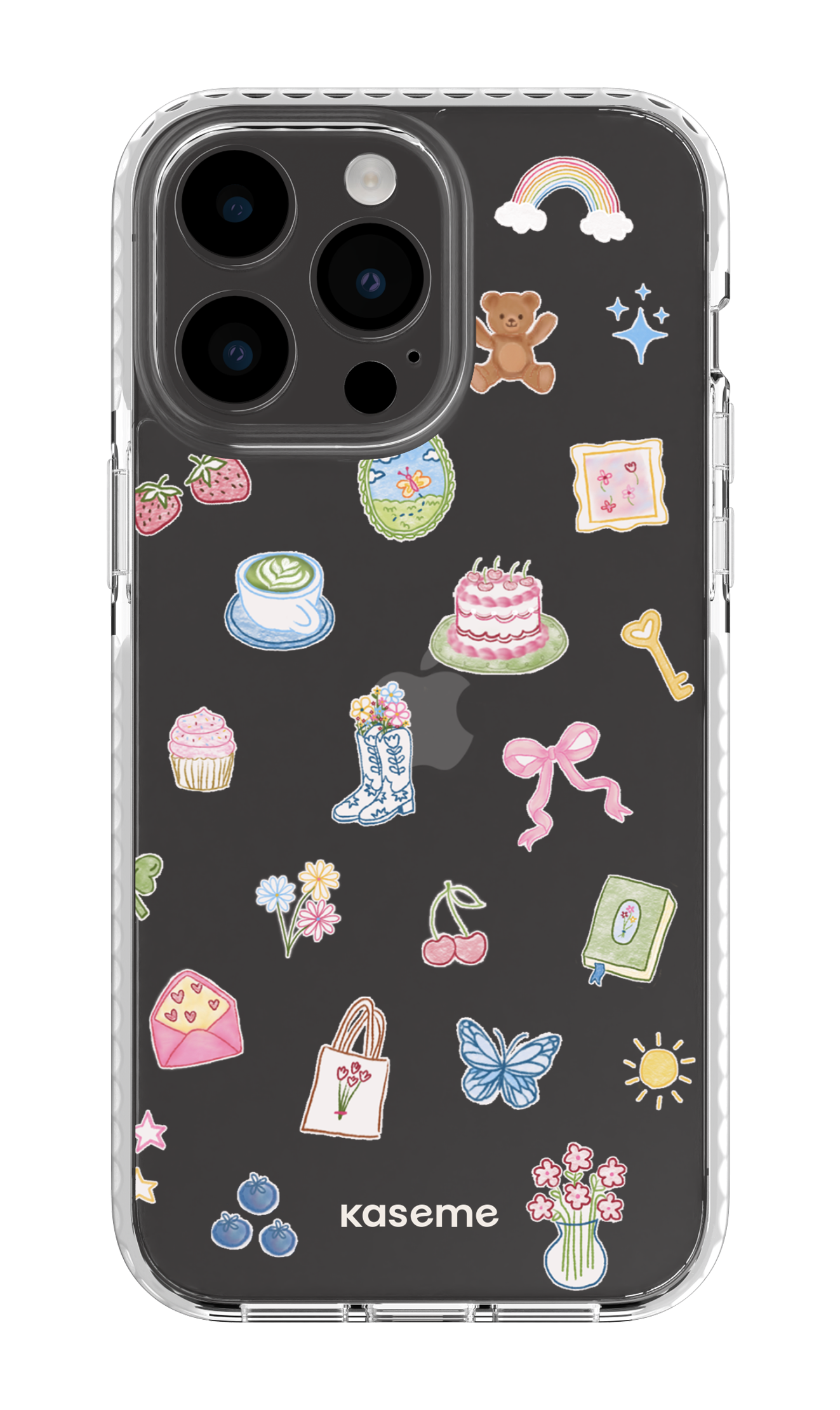 iPhone 14 Pro Max Clear Case White Poetry Clear Case -