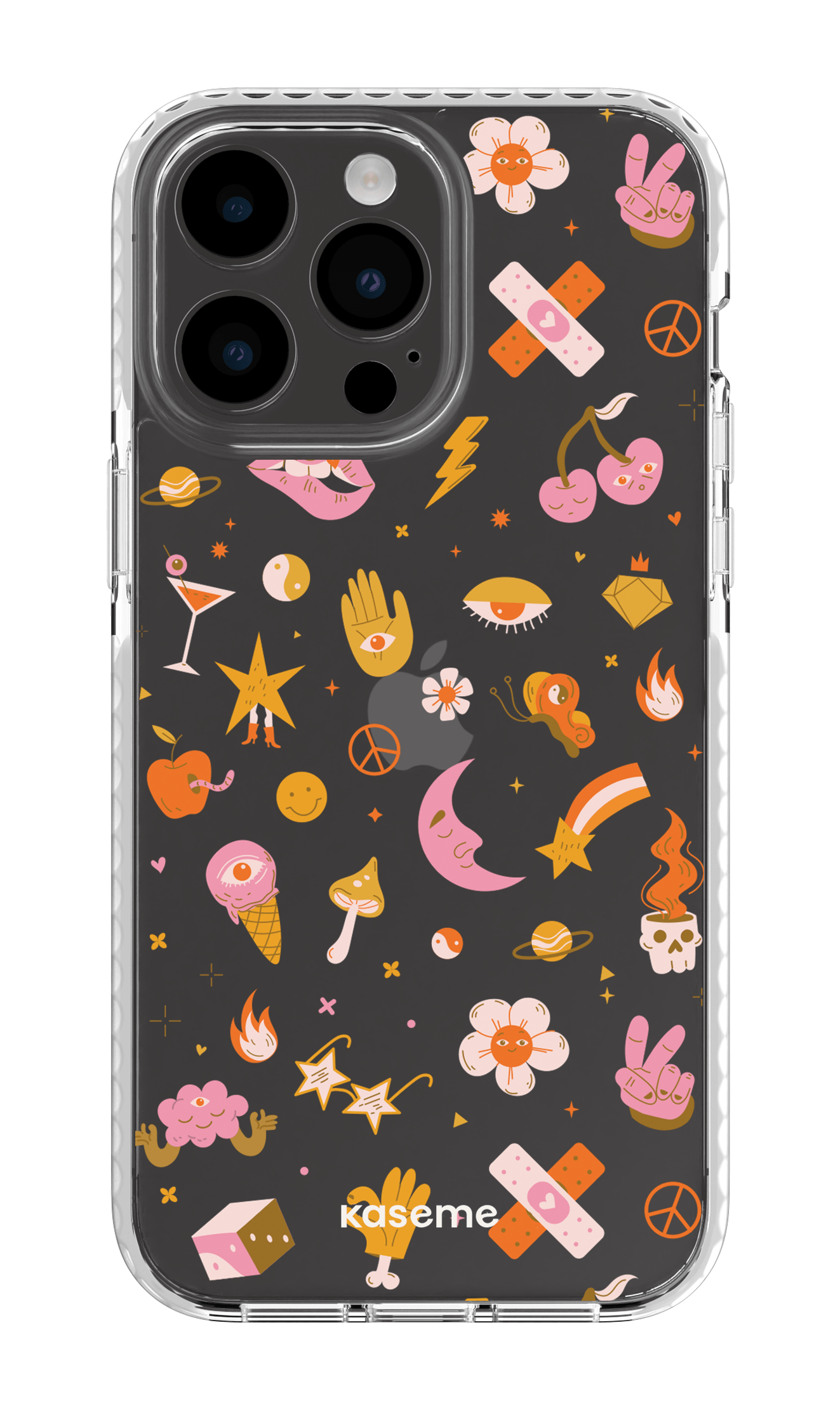 iPhone 14 Pro Max Clear Case White Psycho Clear Case -